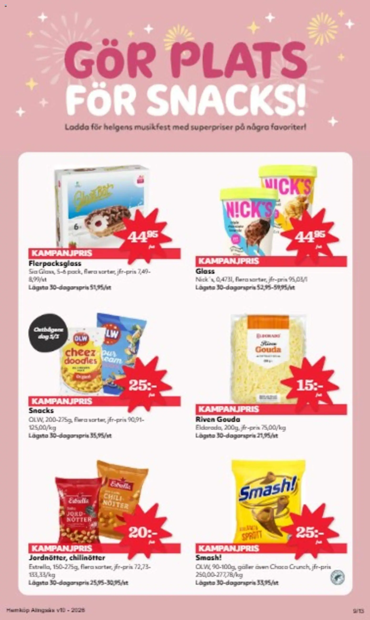 Hemköp reklamblad aktuell från 02.03.2026 | Sida: 6 | Produkter: Jord, Galler, Nötter, Glass