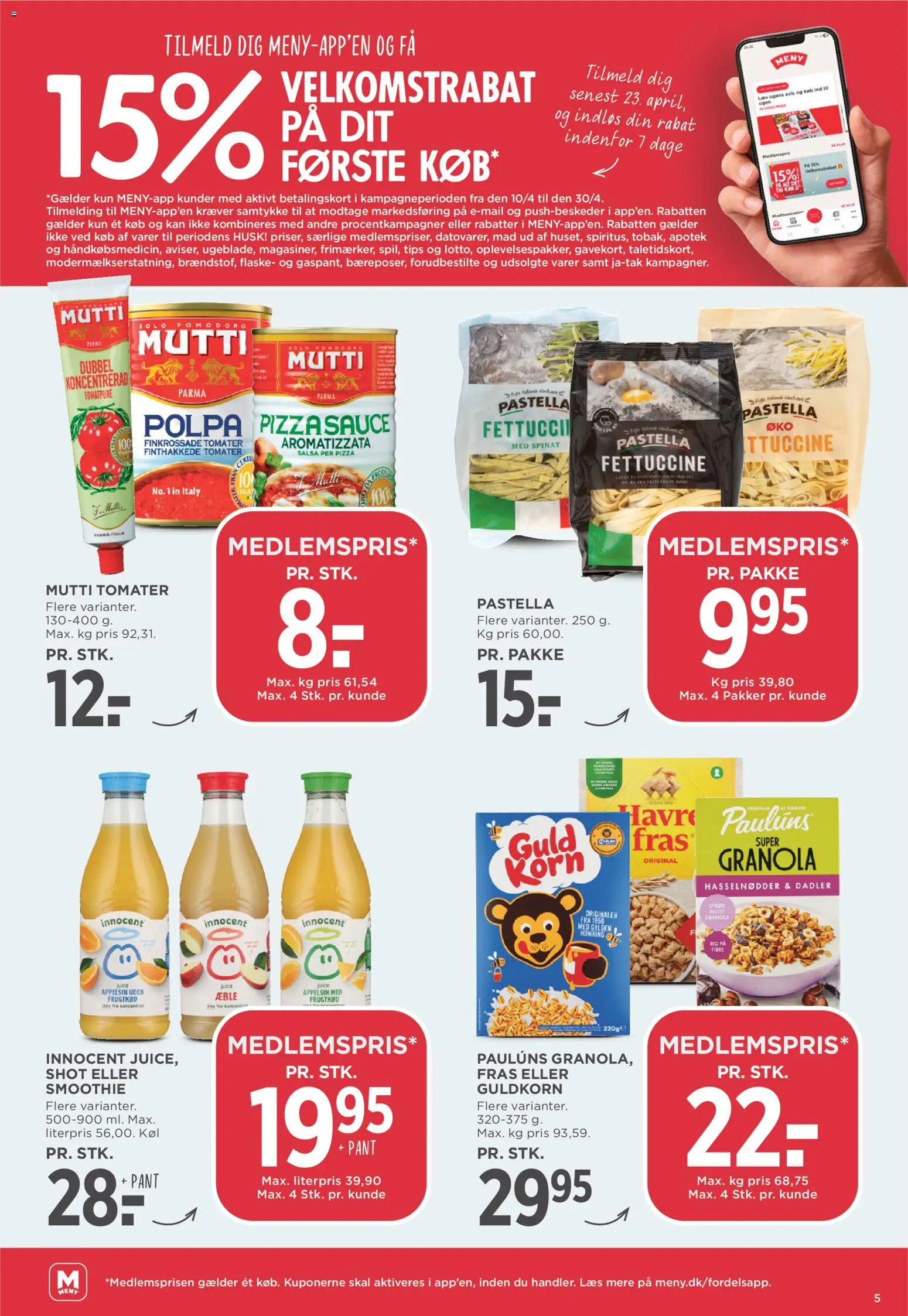 Meny tilbudsavis – gyldig fra 10.04.2026 | Side: 5 | Produkter: Salsa, Hasselnødder, Smoothie, Dadler