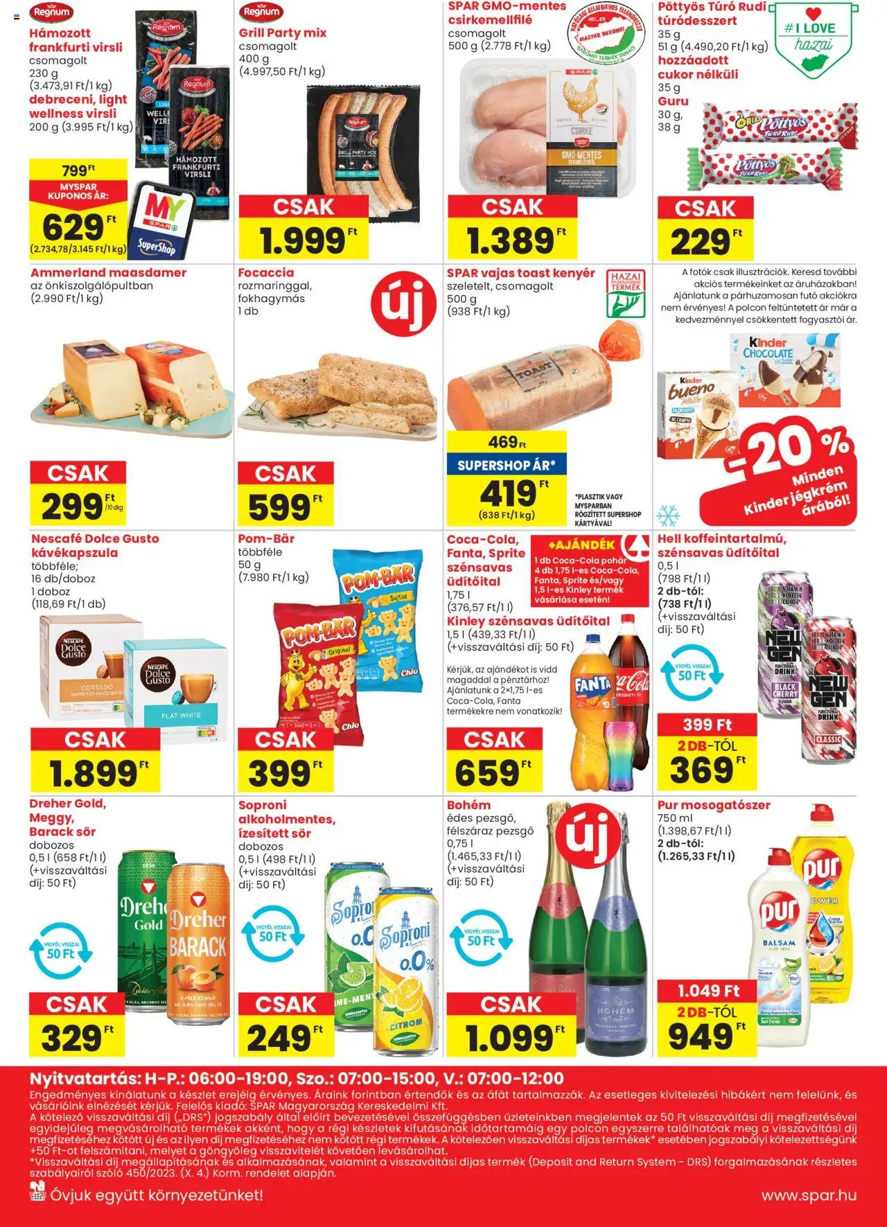 Spar Market akciós ujság - amely érvényes a következő dátumtól: 07.08.2025 | Oldal: 2 | Termékek: Frankfurti virsli, Mosogatószer, Túró, Pohár