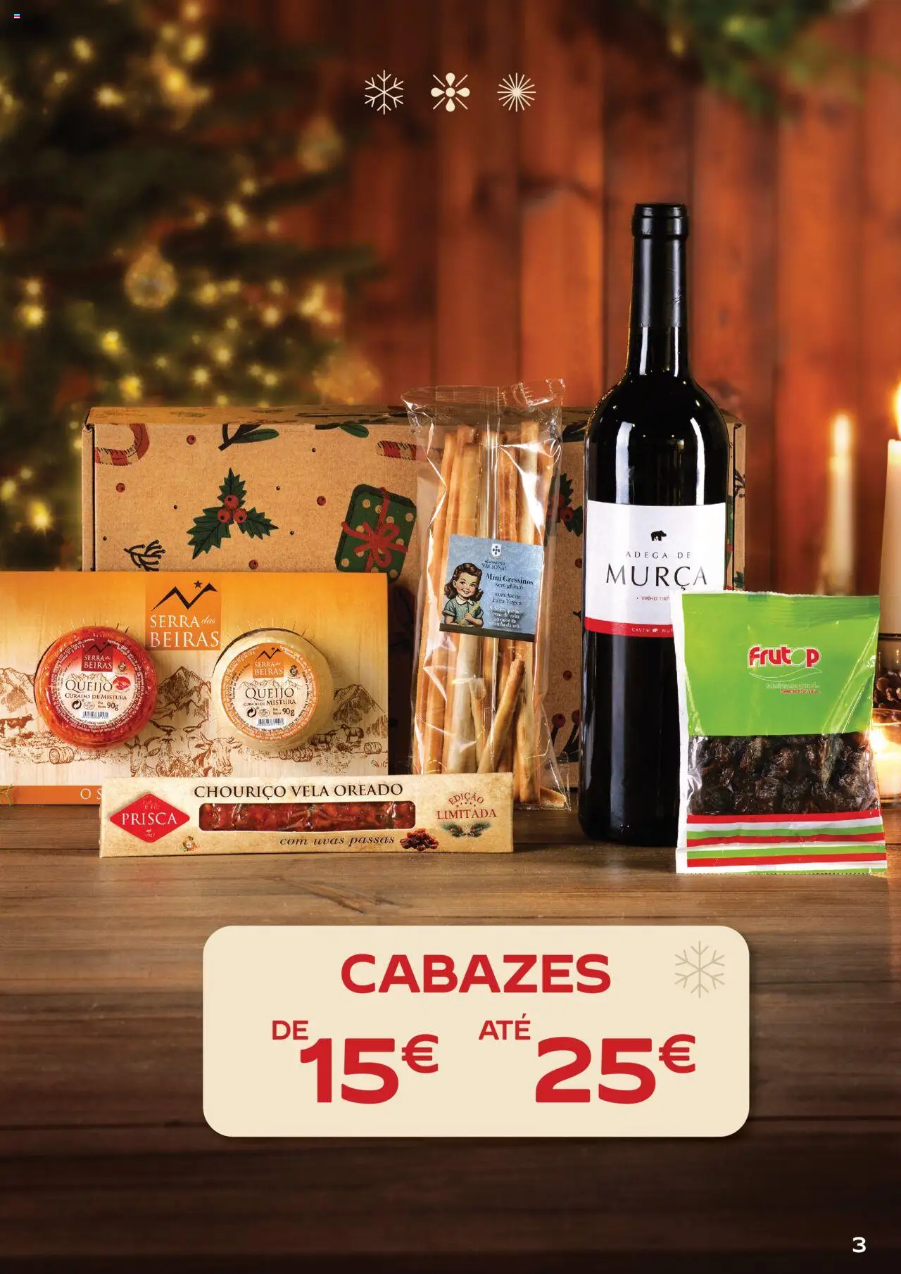 Continente - Cabazes de Natal │ válido de 06.10.2025 | Página: 3 | Produtos: Queijo, Vinho, Chouriço, Uvas