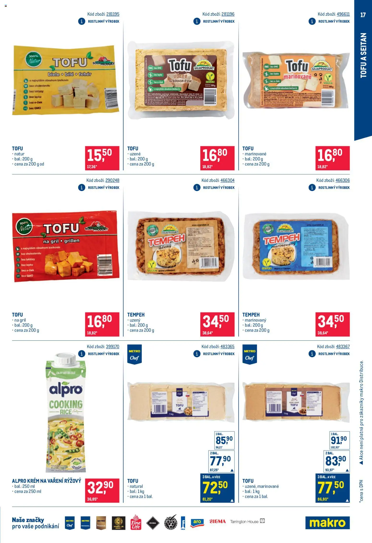 Makro leták - Asie od 28.01.2026 | Strana: 17 | Produkty: Tempeh, Tofu, Gril, Alpro