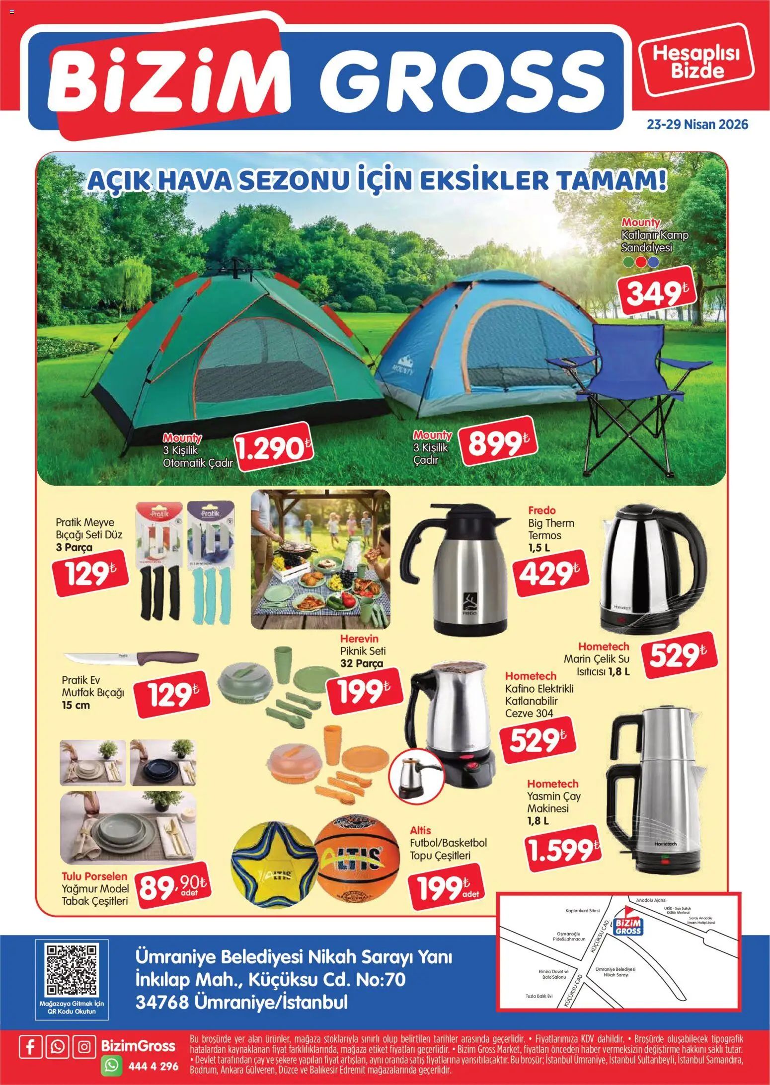 Bizim Toptan - Bizim Gross Fırsat Bülteni - 23.04.2026 tarihinden itibaren geçerlidir | Sayfa: 4 | Ürünler: Çay makinesi, Balık, Su, Meyve