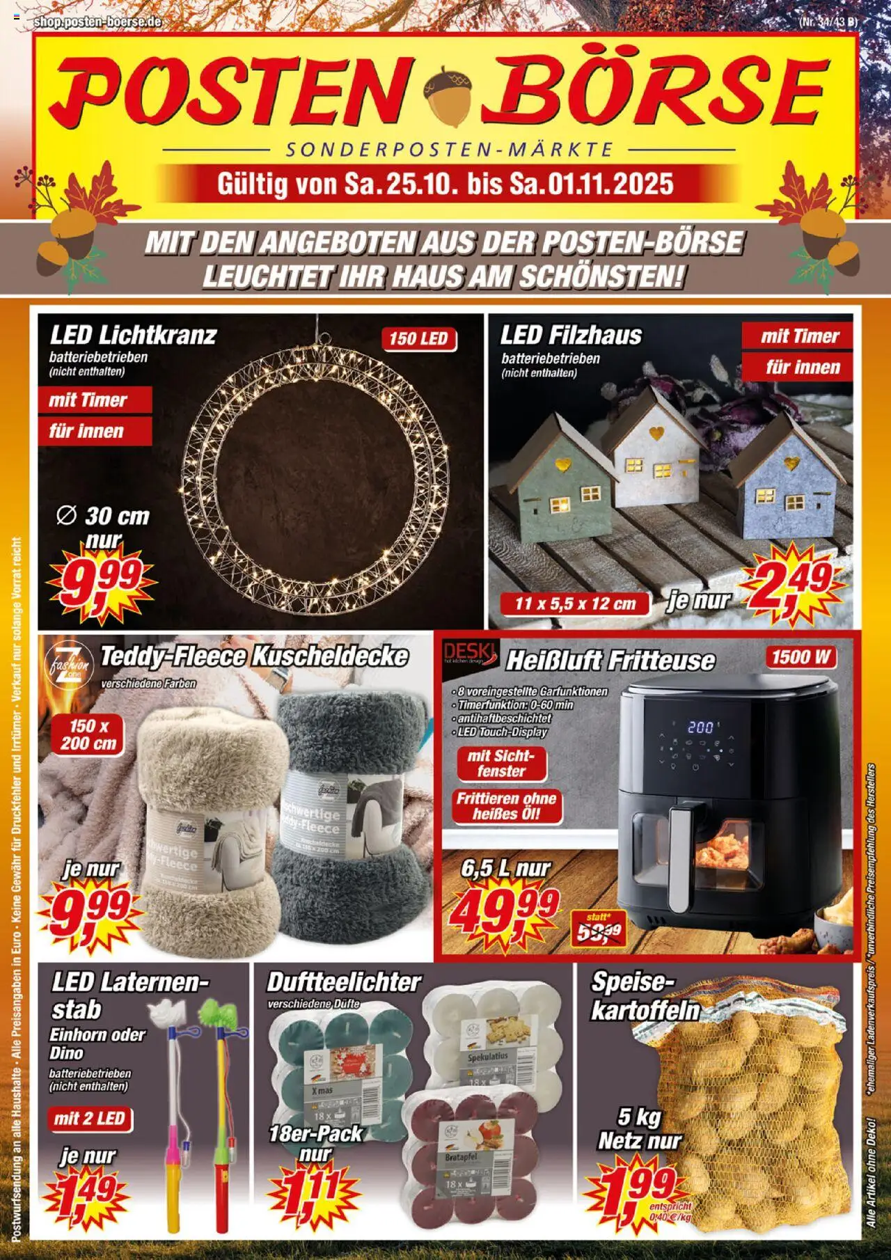 Posten Börse Prospekt 	 – gültig ab 25.10.2025 | Seite: 1 | Produkte: Kartoffeln, Fritteuse
