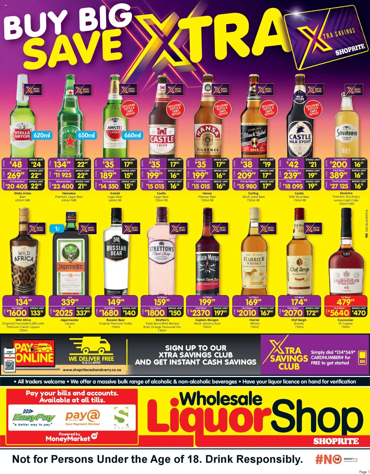 New Shoprite catalogue – valid from 20.04.2026 | Page: 1 | Products: Case, Brandy, Rum, Gin