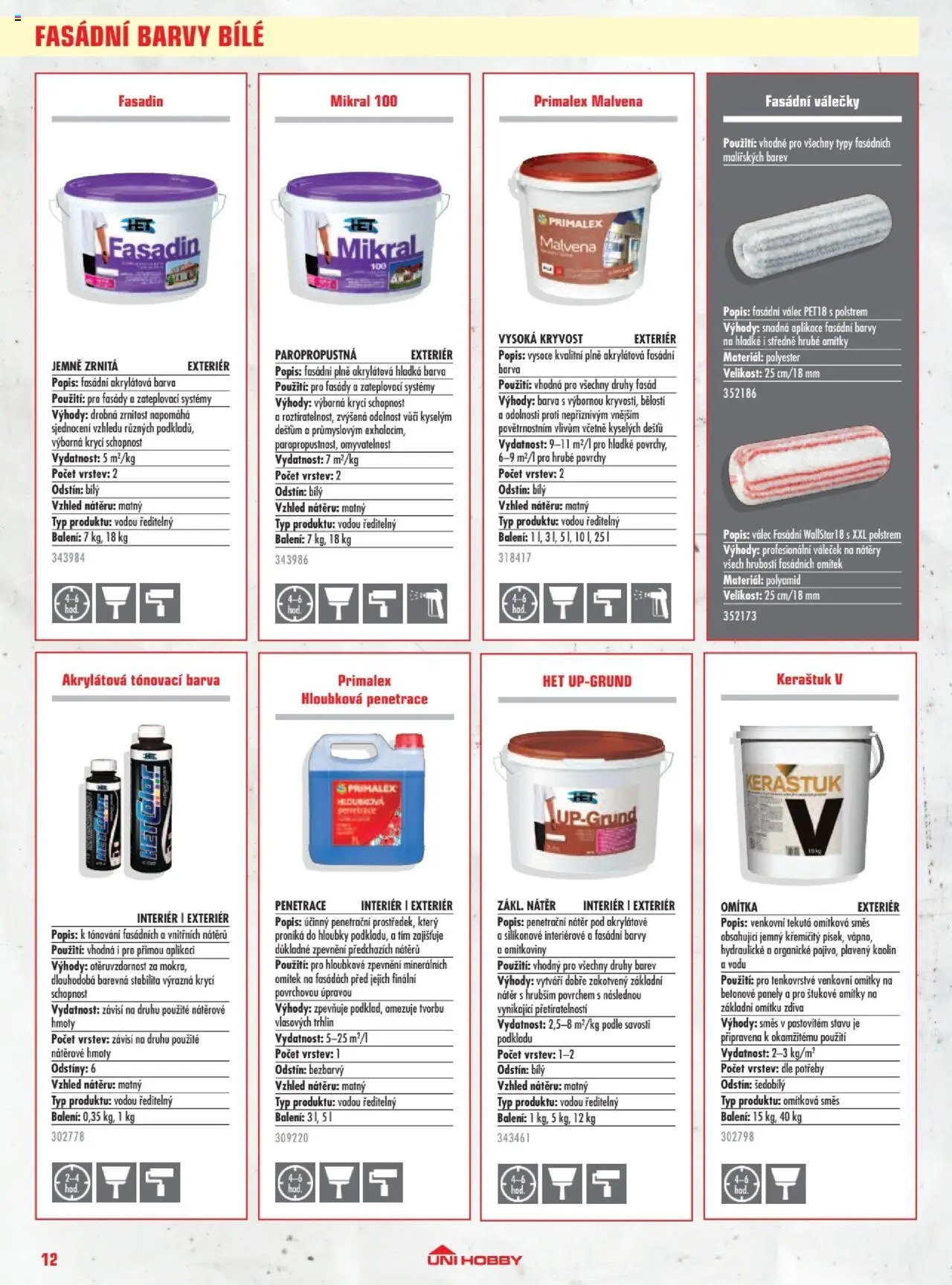 Uni Hobby katalog - Barvy 2025 od 23.05.2025 | Strana: 12 | Produkty: Primalex, Váleček, Barvy