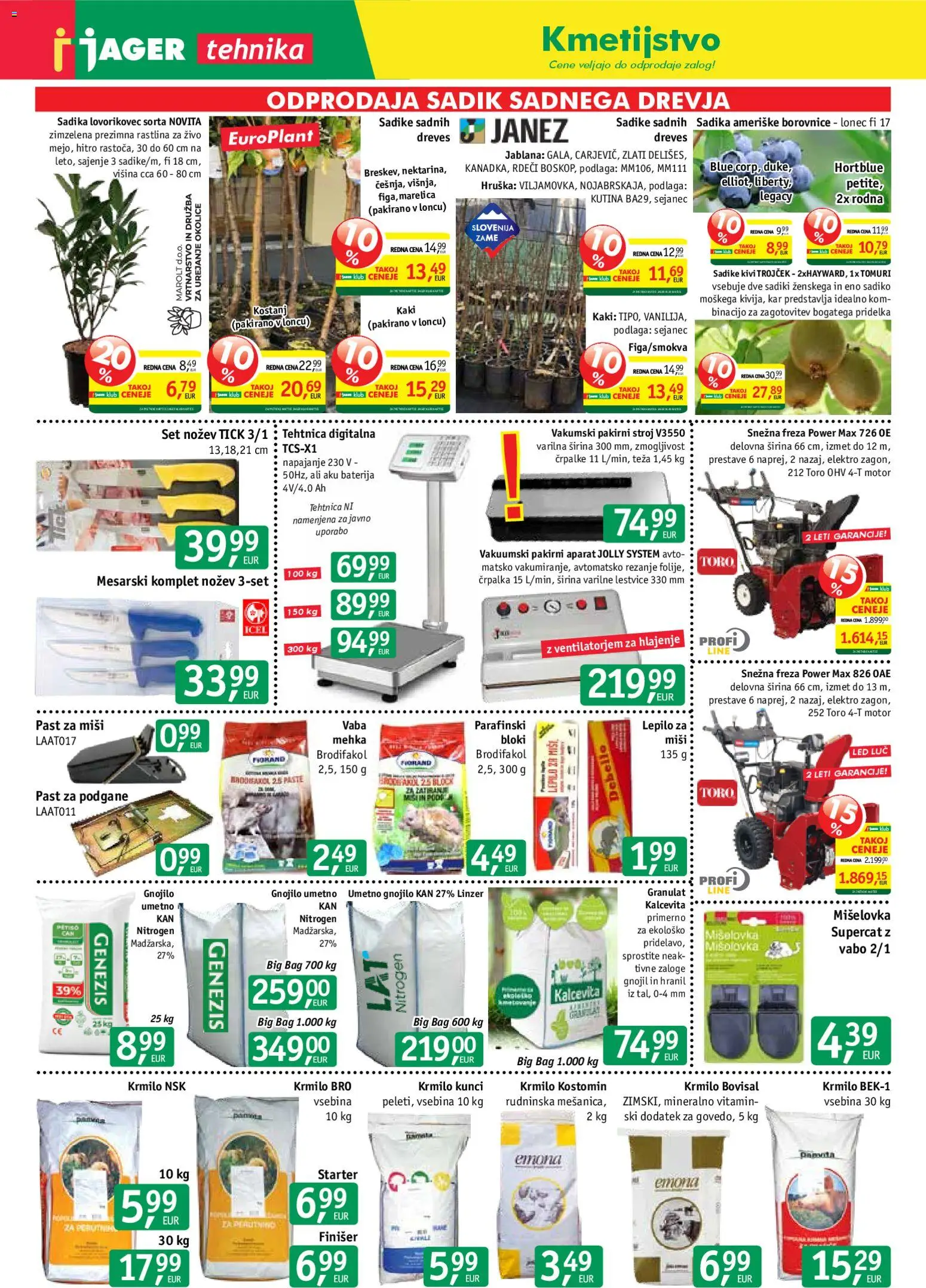 Novi Jager katalog ponudbe – veljaven od 12.11.2025 | Stran: 1 | Izdelki: Kaki, Črpalka, Teza, Borovnice