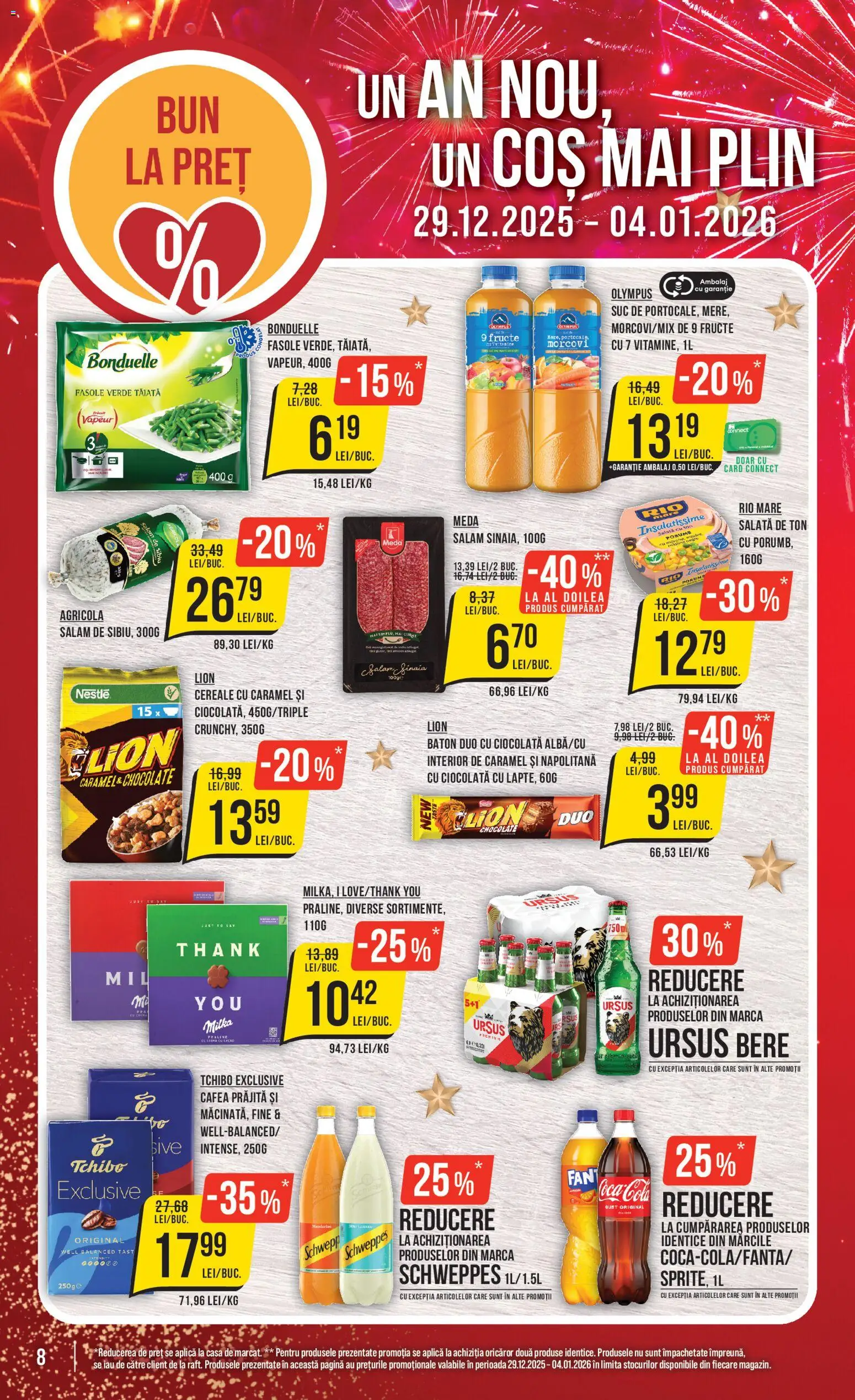 Noul catalog Mega Image – valabil de la 29.12.2025 | Pagină: 8 | Produse: Amerikan servis, Cafea, Fasole verde, Cereale