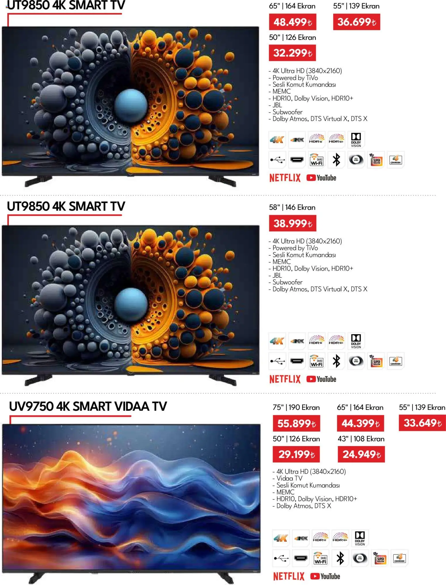 Vestel - Tüketici Elektroniği - 01.03.2026 tarihinden itibaren geçerlidir | Sayfa: 18 | Ürünler: TV