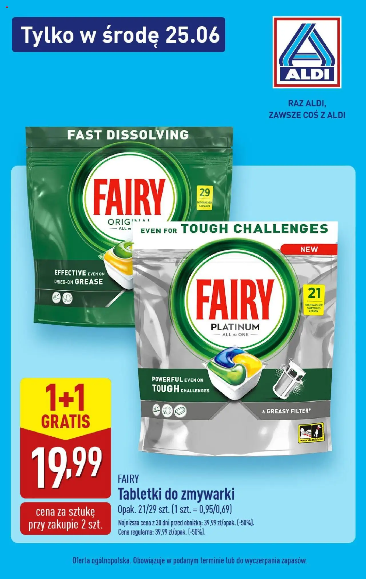 Aldi Gazetka - Promocja tylko w środę od 25.06.2025 | Strona: 3 | Produkty: Fairy, Tabletki do zmywarki Fairy, Tabletki do zmywarki