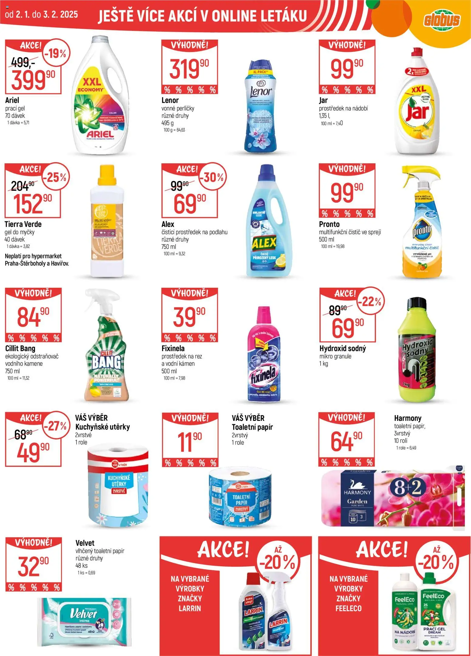 Globus leták - Chomutov od 14.01.2026 | Strana: 41 | Produkty: Toaletní papír, Ariel, Hydroxid sodný, Gel do myčky