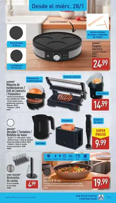 Vista previa AMBIANO® Hervidor / Tostadora / Batidora de mano, Hervidor: 1,7 L. Filtro antical. 2.200 W. - Batidora de mano: 2 niveles de velocidad. Incluye vaso medidor de 600 ml. 300 W. - Tostadora: 7 niveles de tostado. Accesorio para bollería. 700 W. Unidad válido desde el 26.01.2026 | Página: 13