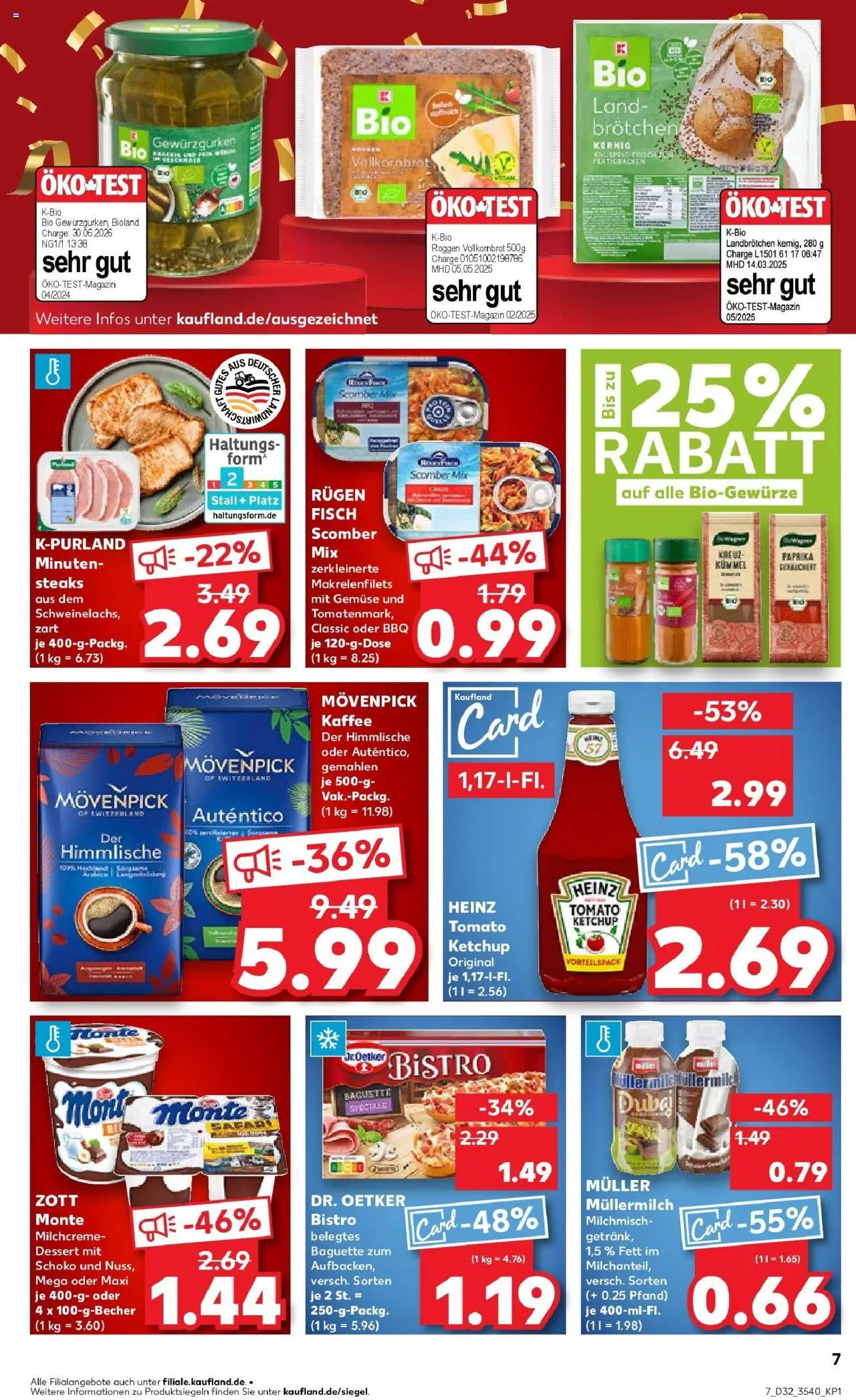 Kaufland prospekt Löbau	 - gültig ab dem 07.08.2025 | Seite: 7 | Produkte: Vollkornbrot, Fisch, Movenpick kaffee, Muller mullermilch