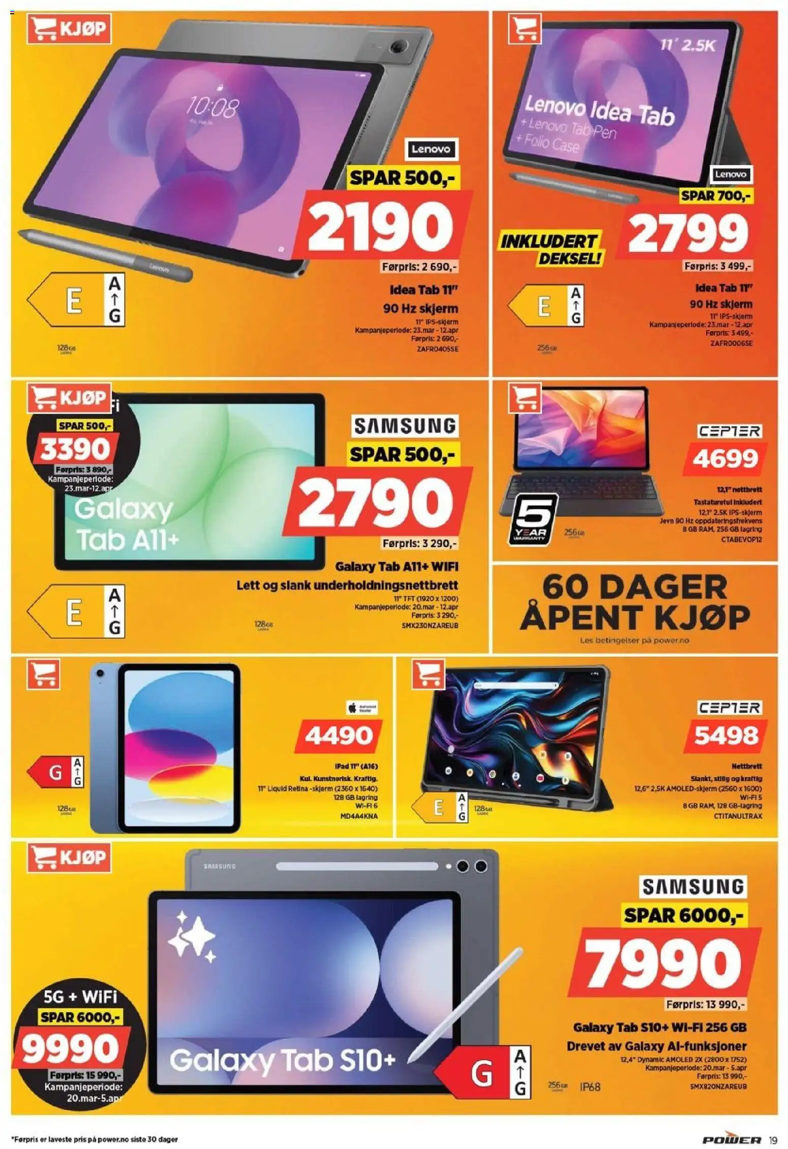 {H1} | Side: 19 | Produkter: Nettbrett, Skjerm