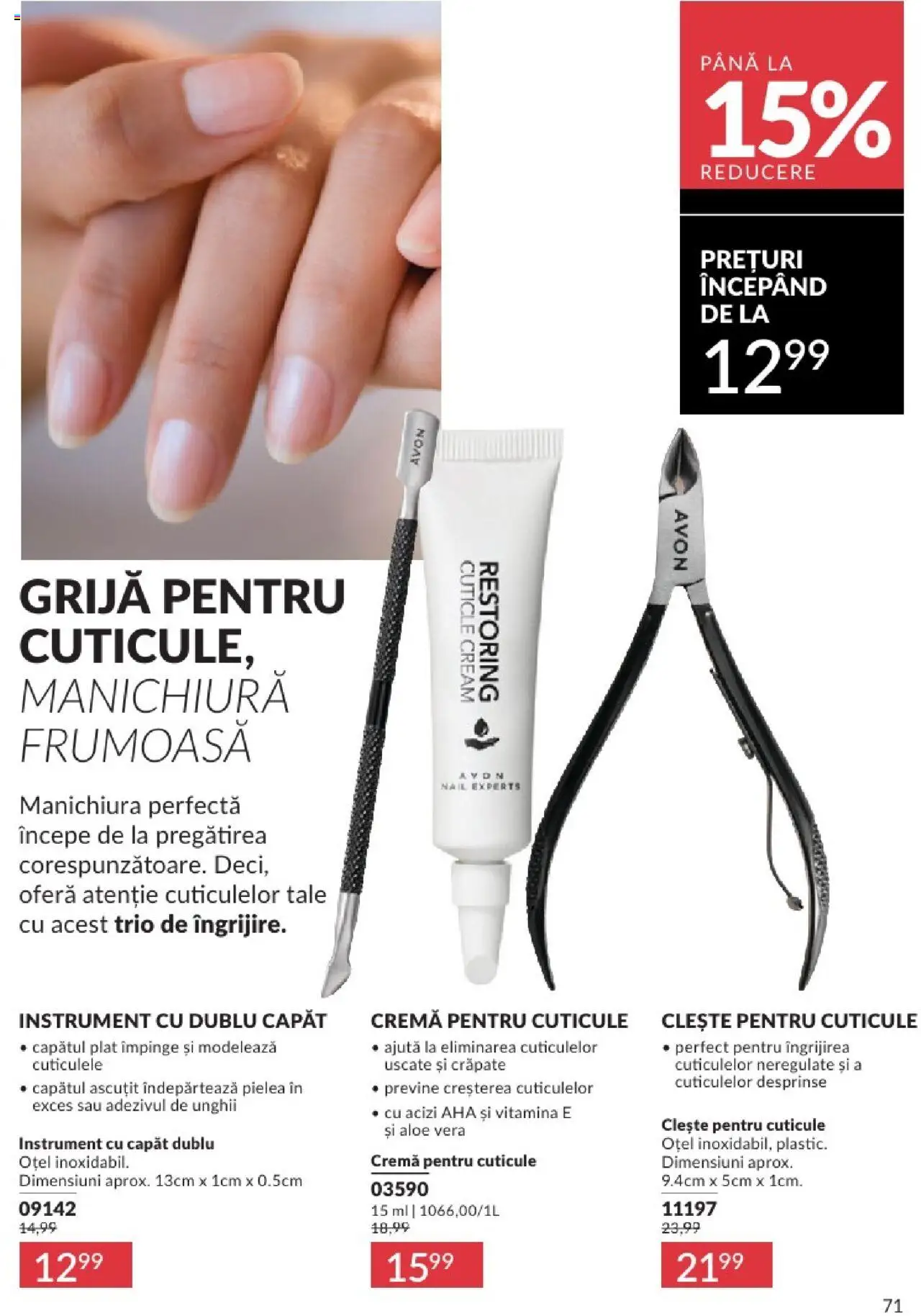 Catalog Avon - 08 2025 – valabil de la 01.08.2025 | Pagină: 71 | Produse: Clește, Aloe vera, Cremă