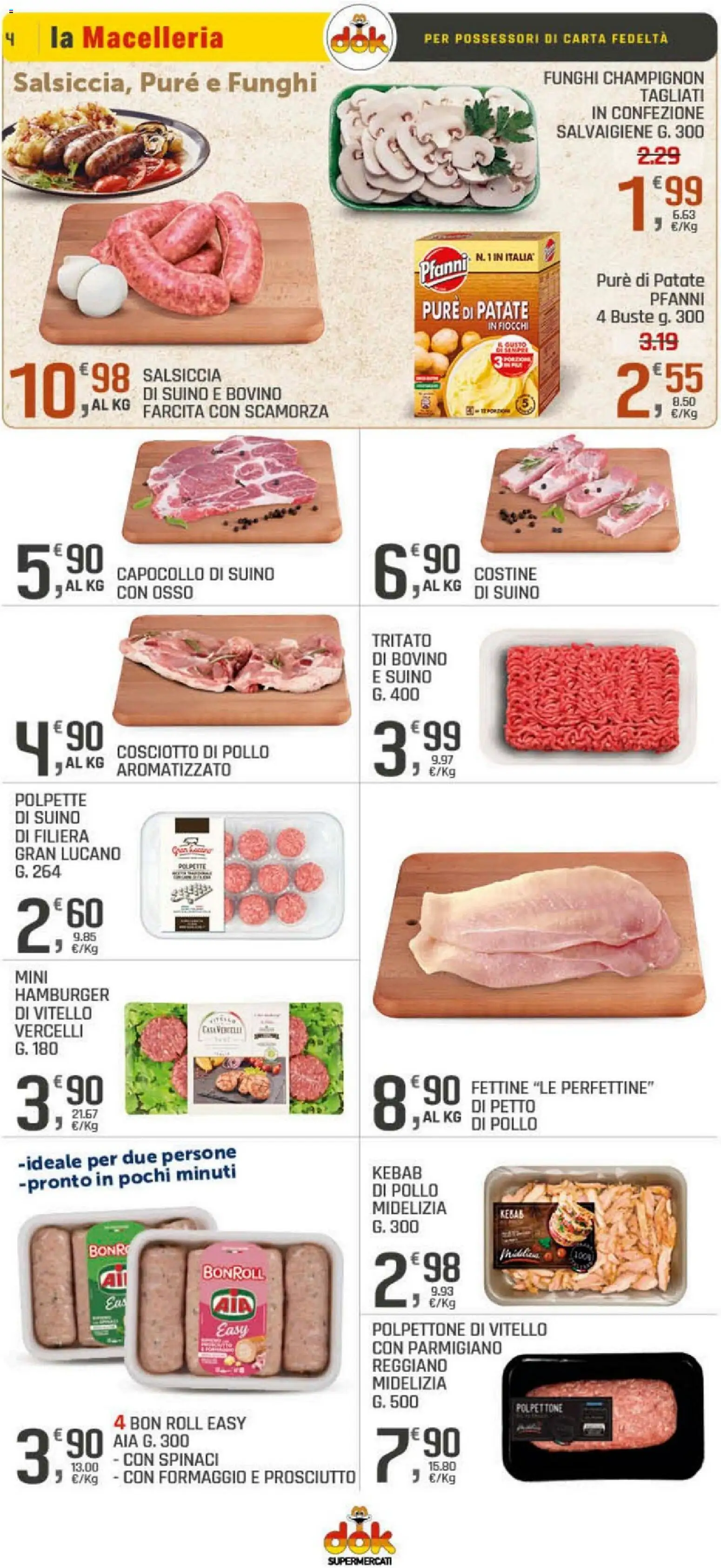 Volantino DOK del 05.02.2026 | Pagina: 4 | Prodotti: Patate, Formaggio, Spinaci, Vitello