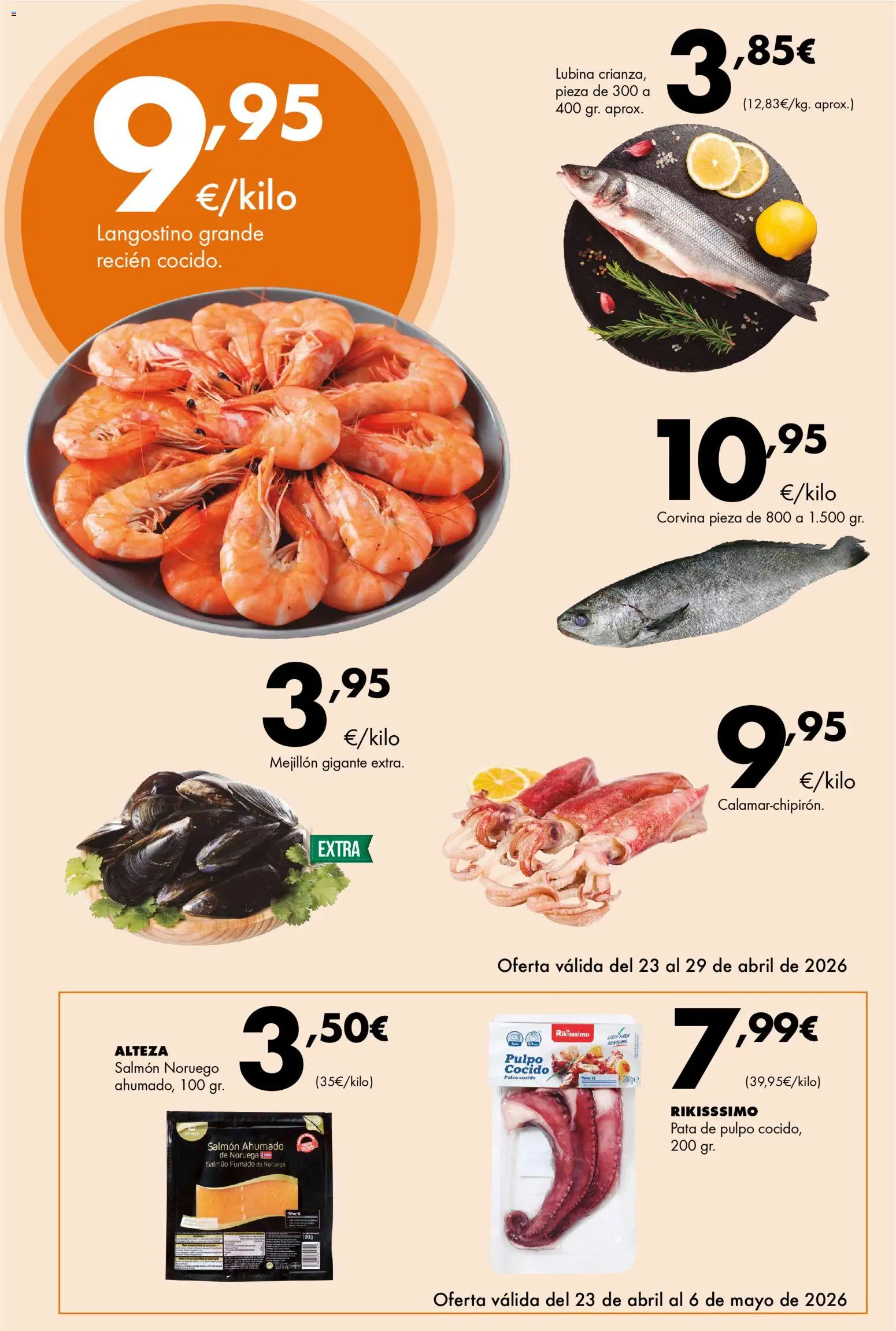 Lupa Supermercados folleto │ válido desde el 23.04.2026 | Página: 7 | Productos: Polvo, Salmón ahumado, Langostino