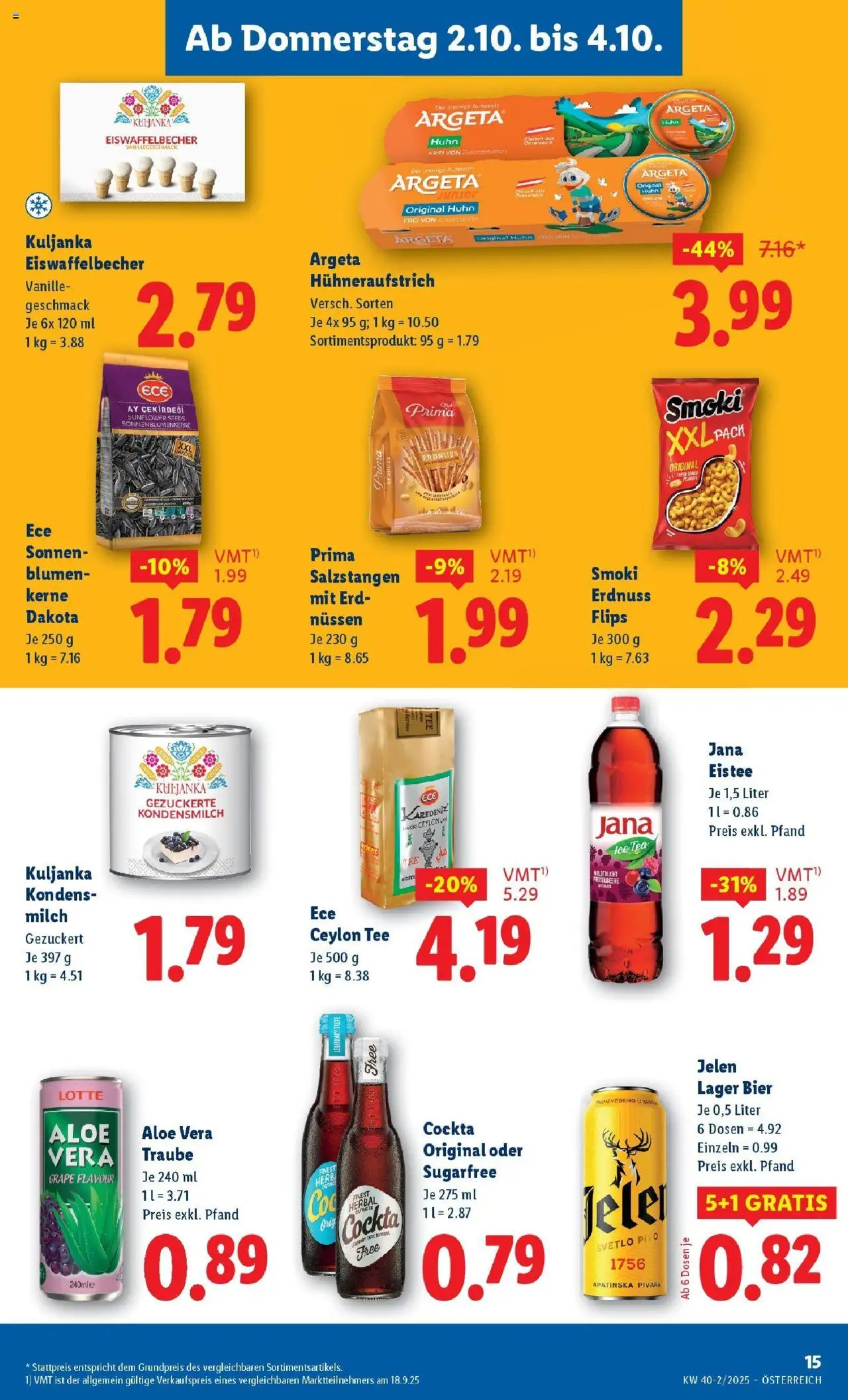 Lidl Flugblatt - Wien, Langenzersdorf, Zwettl gültig ab 02.10.2025 | Seite: 17 | Produkte: Milch, Bier, Tee
