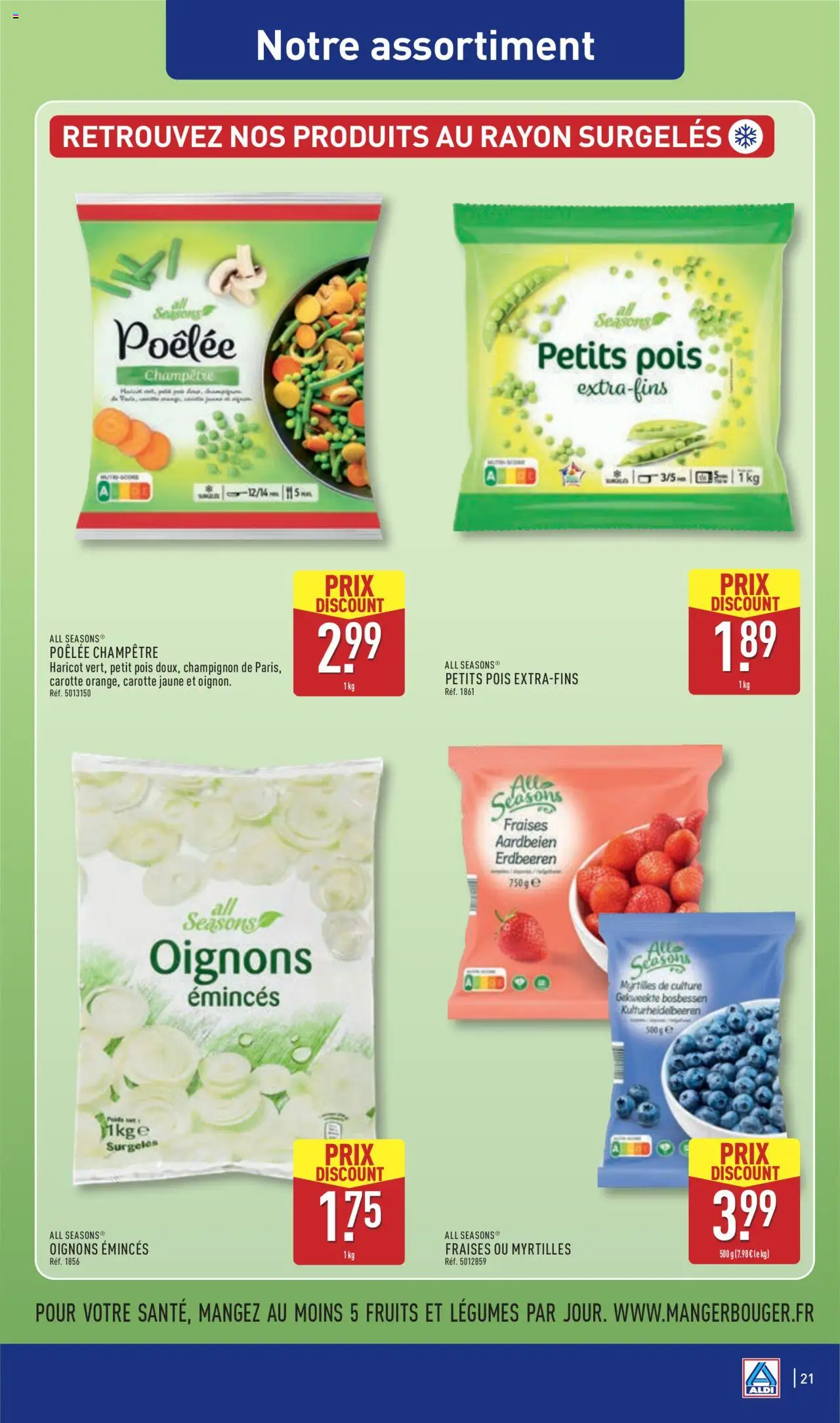 {H1} | Page: 23 | Produits: Myrtilles, Pois, Fraises, Carotte