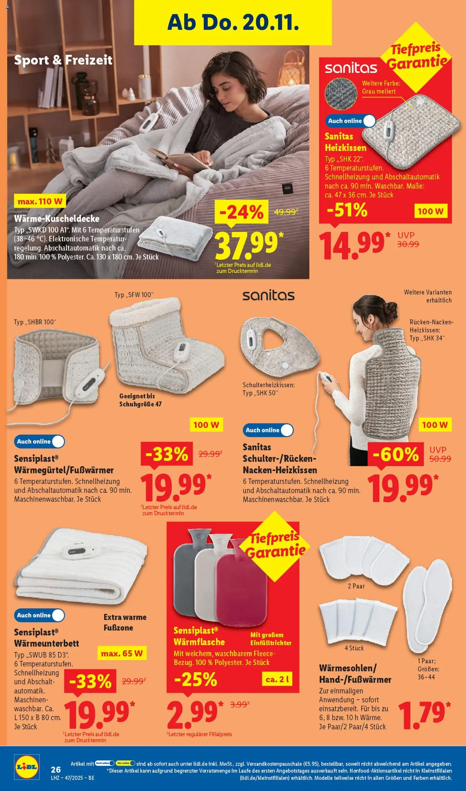 Lidl Prospekt Zossen – gültig ab 17.11.2025 | Seite: 44 | Produkte: Heizkissen