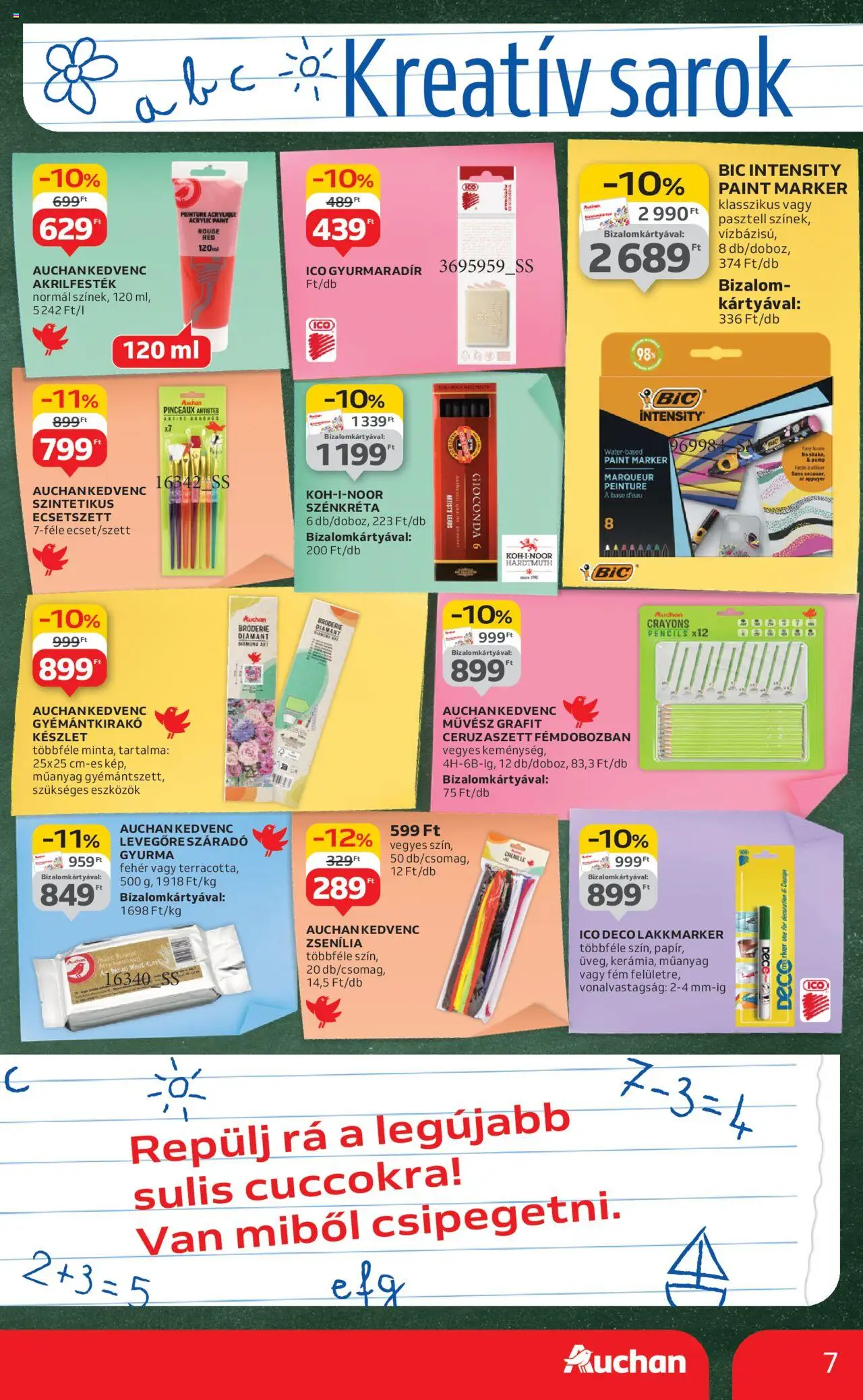 Auchan akciós ujság - amely érvényes a következő dátumtól: 07.08.2025 | Oldal: 7 | Termékek: Gyurma, Akrilfesték
