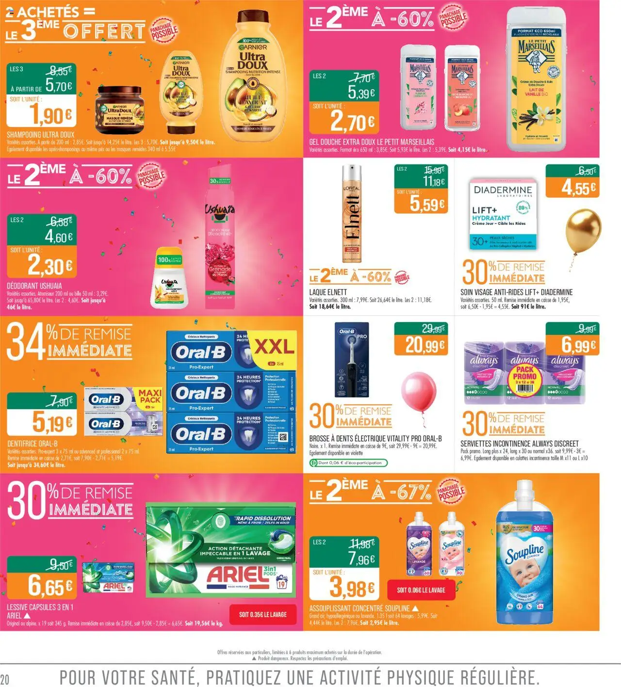 {H1} | Page: 20 | Produits: Culottes incontinence, Dentifrice, Laque, Crème