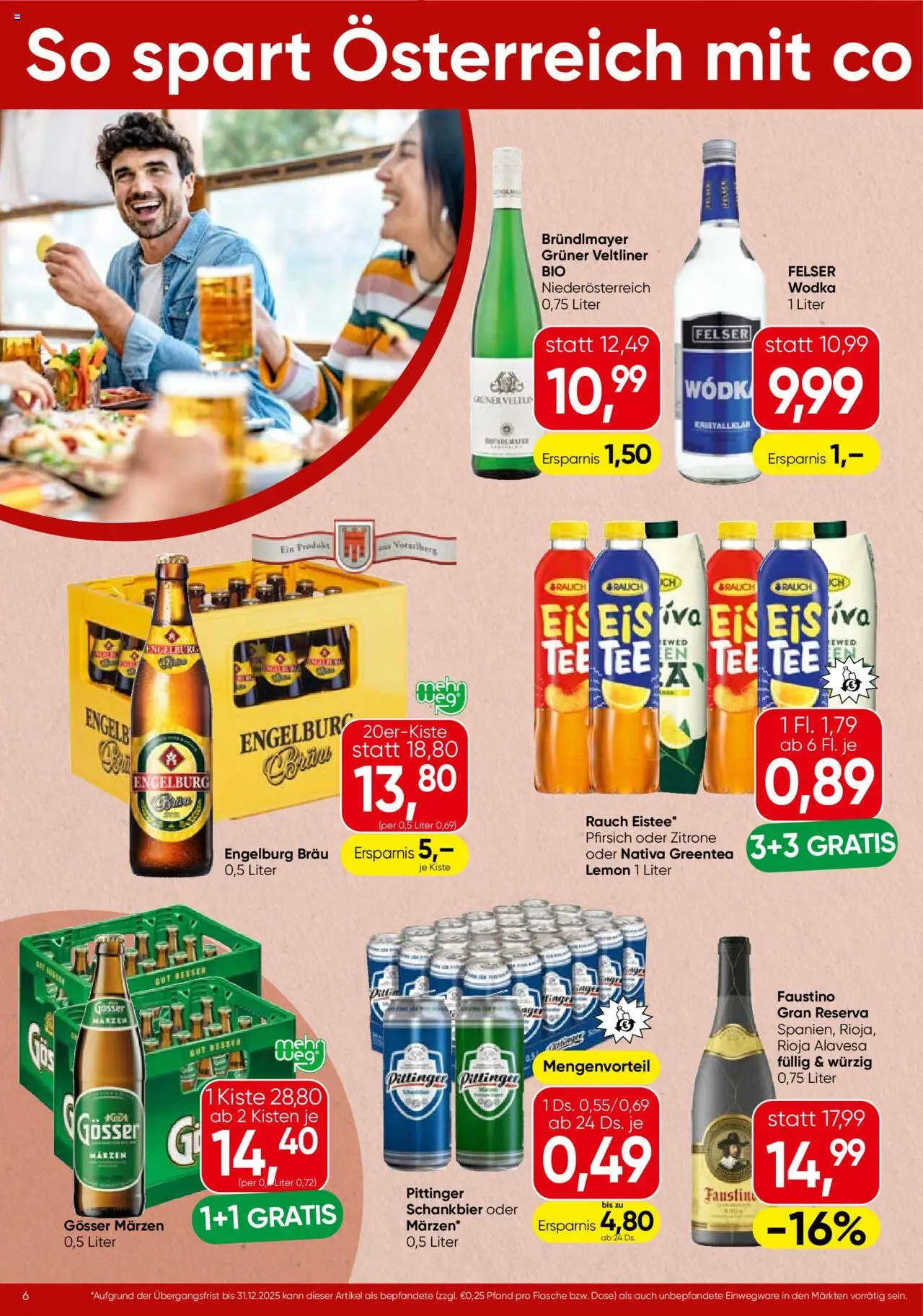 Spar Flugblatt - Vorarlberg gültig ab 21.08.2025 | Seite: 6 | Produkte: Wodka, Eis, Zitrone, Pfirsich