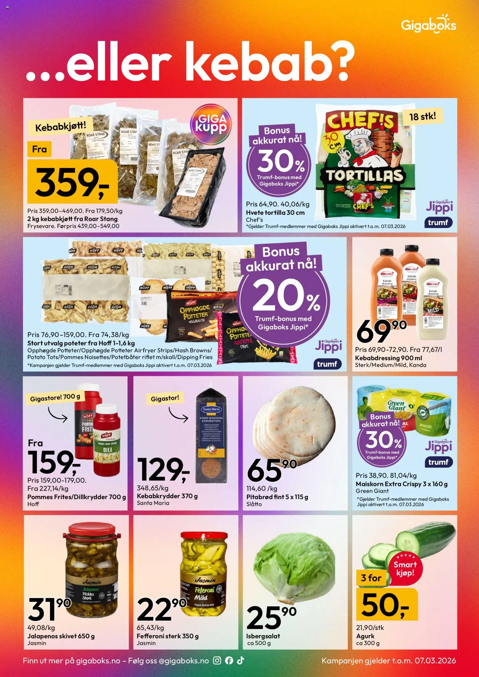 {H1} | Side: 5 | Produkter: Dressing, Isbergsalat, Kebabkjøtt, Бекон