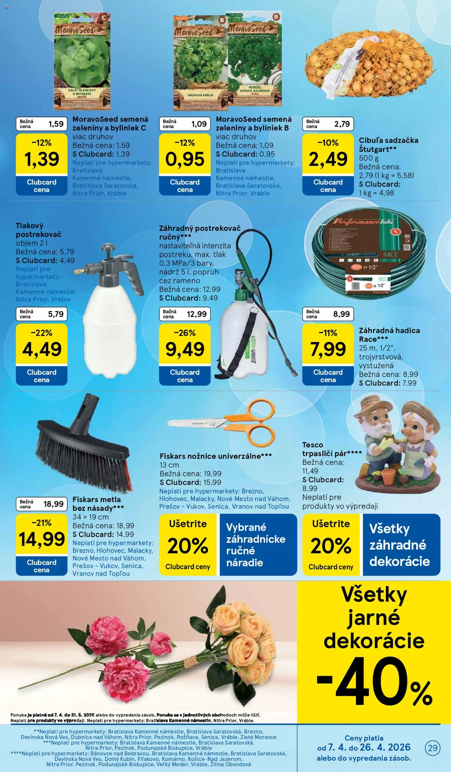 Nové Tesco akcie – leták je platný od 15.04.2026 | Strana: 29 | Produkty: Náradie, Šalát, Cibuľa