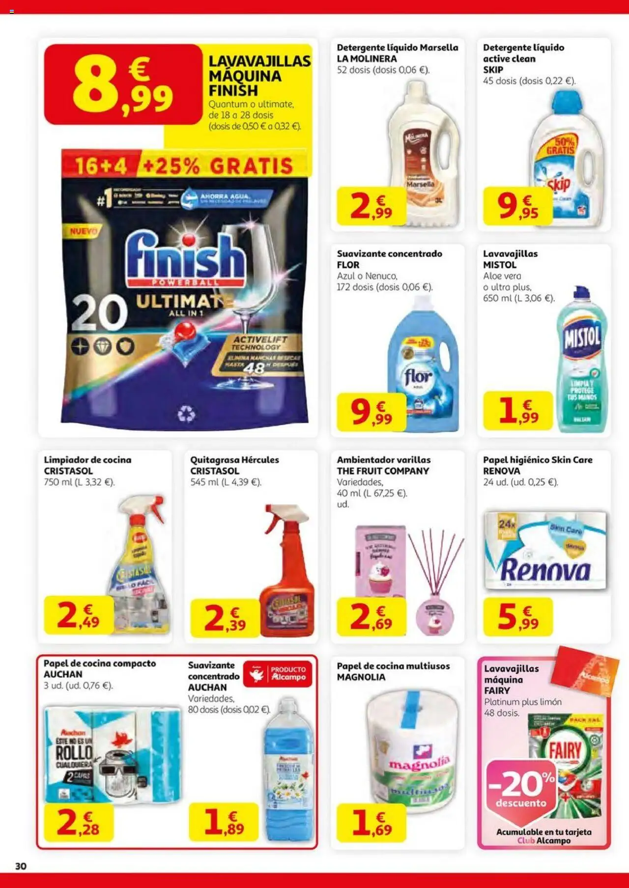 Alcampo - HP Nacional  │ válido desde el 14.08.2025 | Página: 30 | Productos: Detergente, Papel higienico, Suavizante, Cocina