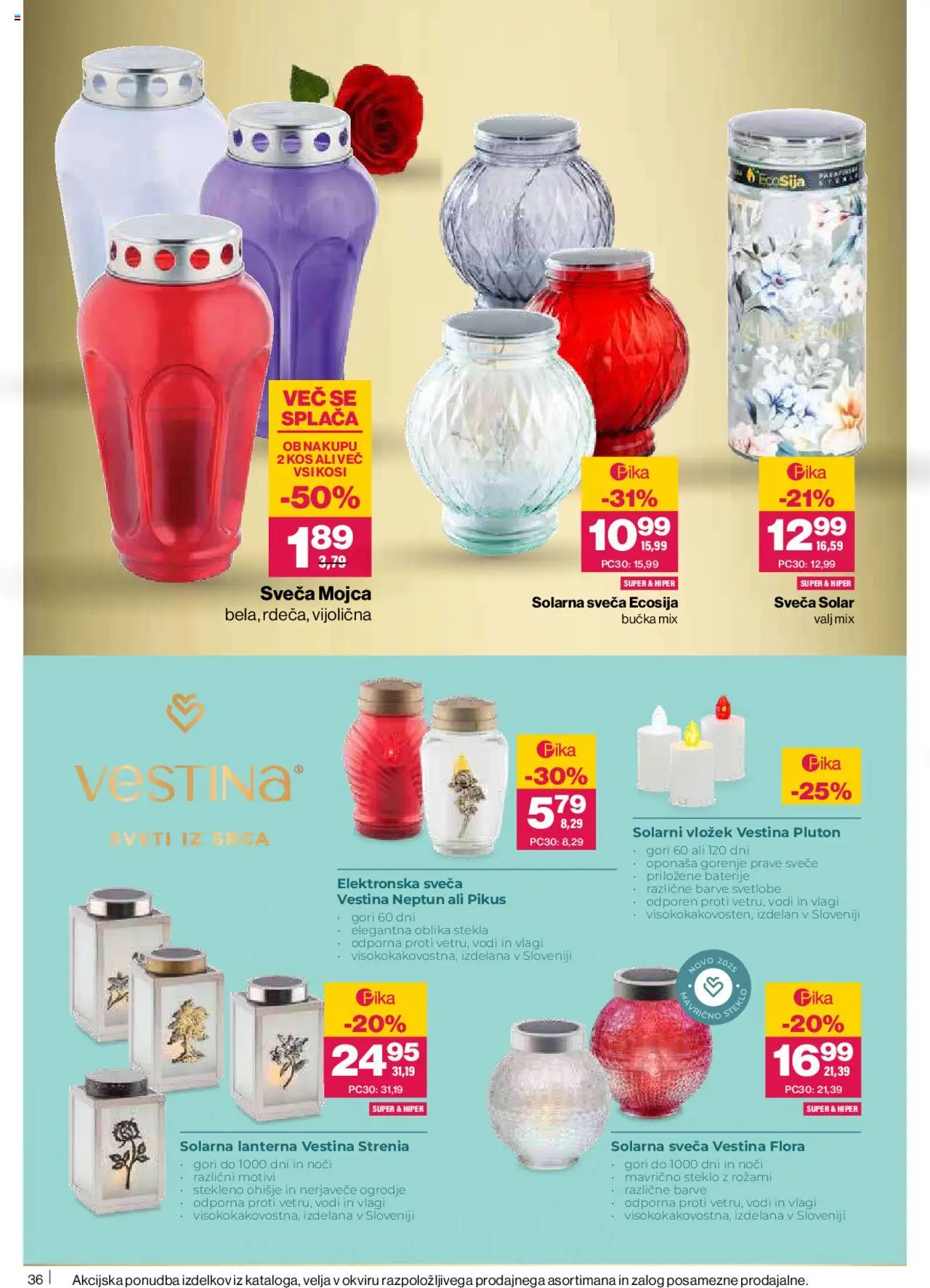 Novi Mercator katalog ponudbe – veljaven od 16.10.2025 | Stran: 38 | Izdelki: Sveča, Kos, Svece, Bučka