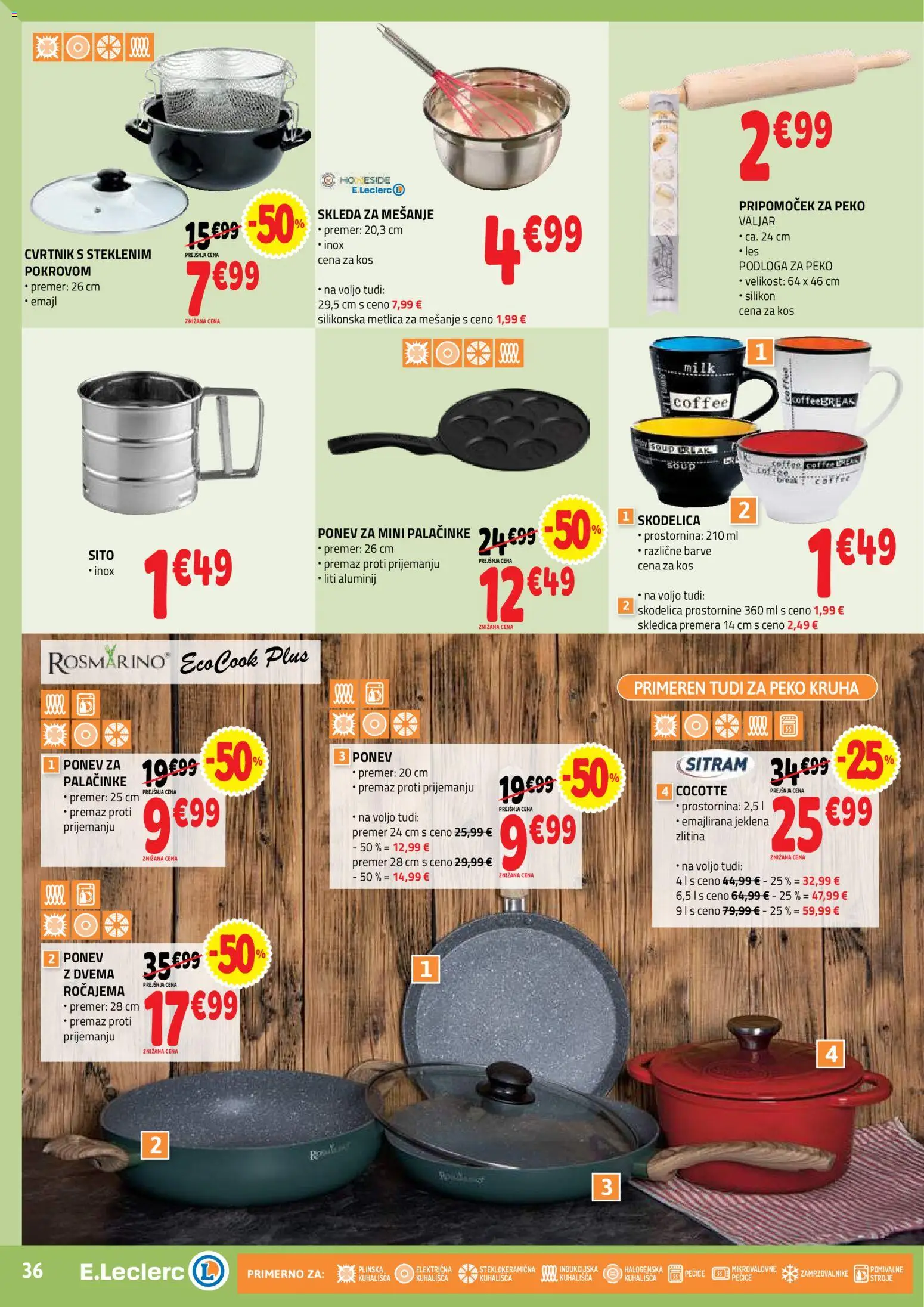 Novi E.leclerc katalog ponudbe – veljaven od 05.11.2025 | Stran: 36 | Izdelki: Skodelica, Kos, Podloga, Silikon