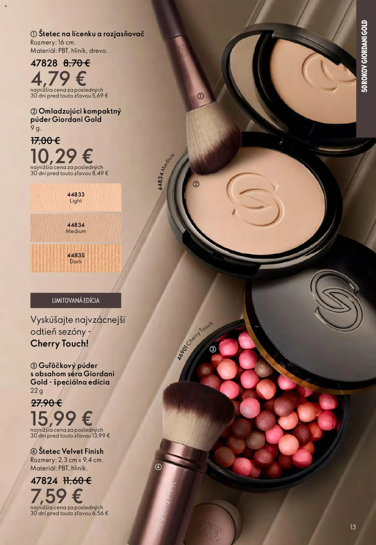 Nové Oriflame akcie – leták je platný od 11.02.2026 | Strana: 13 | Produkty: Púder, Rozjasňovač, Štetec