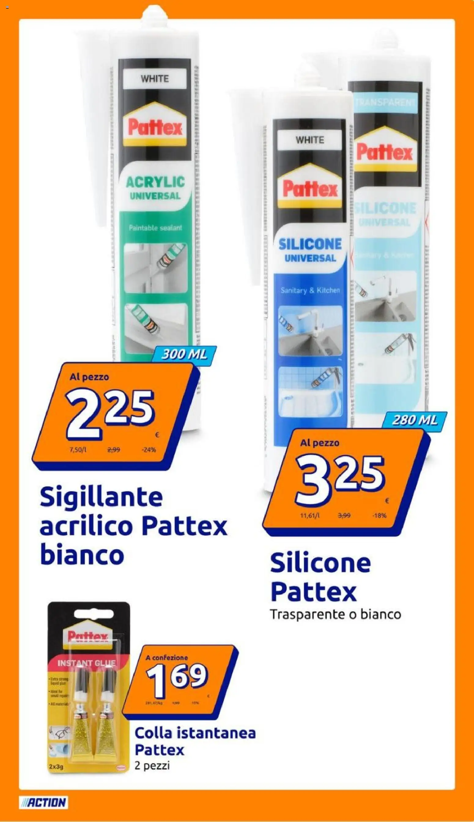 Volantino Action del 04.03.2026 | Pagina: 9 | Prodotti: Colla, Silicone