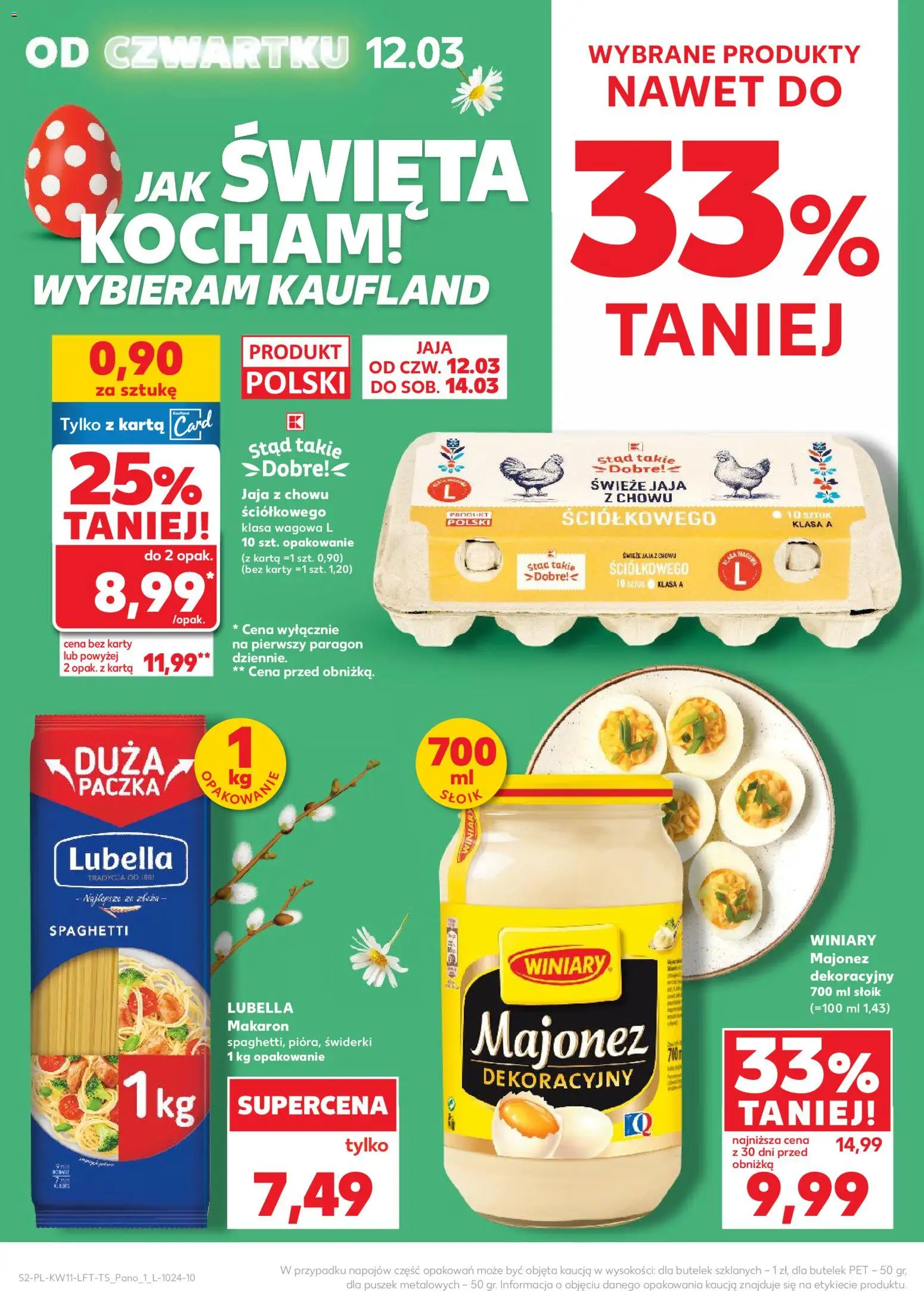Kaufland gazetka od 12.03.2026 | Strona: 2 | Produkty: Karta, Makaron, Majonez, Jaja