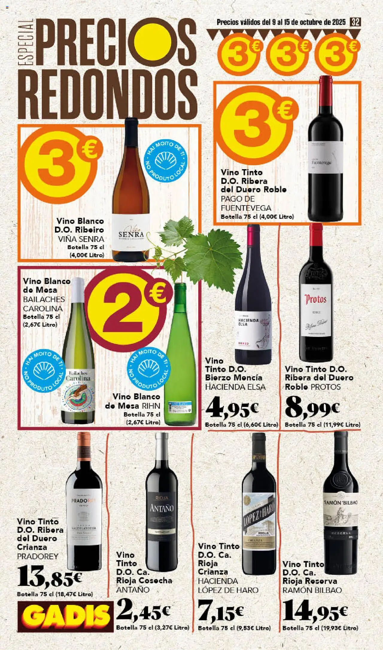 Gadis folleto │ válido desde el 09.10.2025 | Página: 32 | Productos: Vino, Mesa