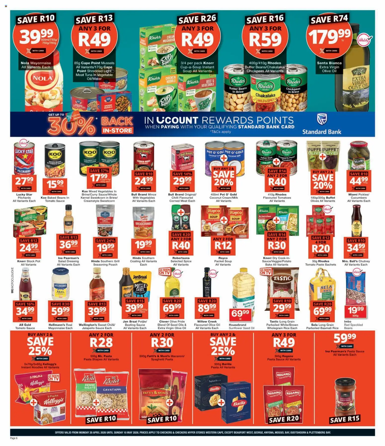 New Checkers catalogue – valid from 20.04.2026 | Page: 6 | Products: Baked beans, Grill, Seasoning, Chilli