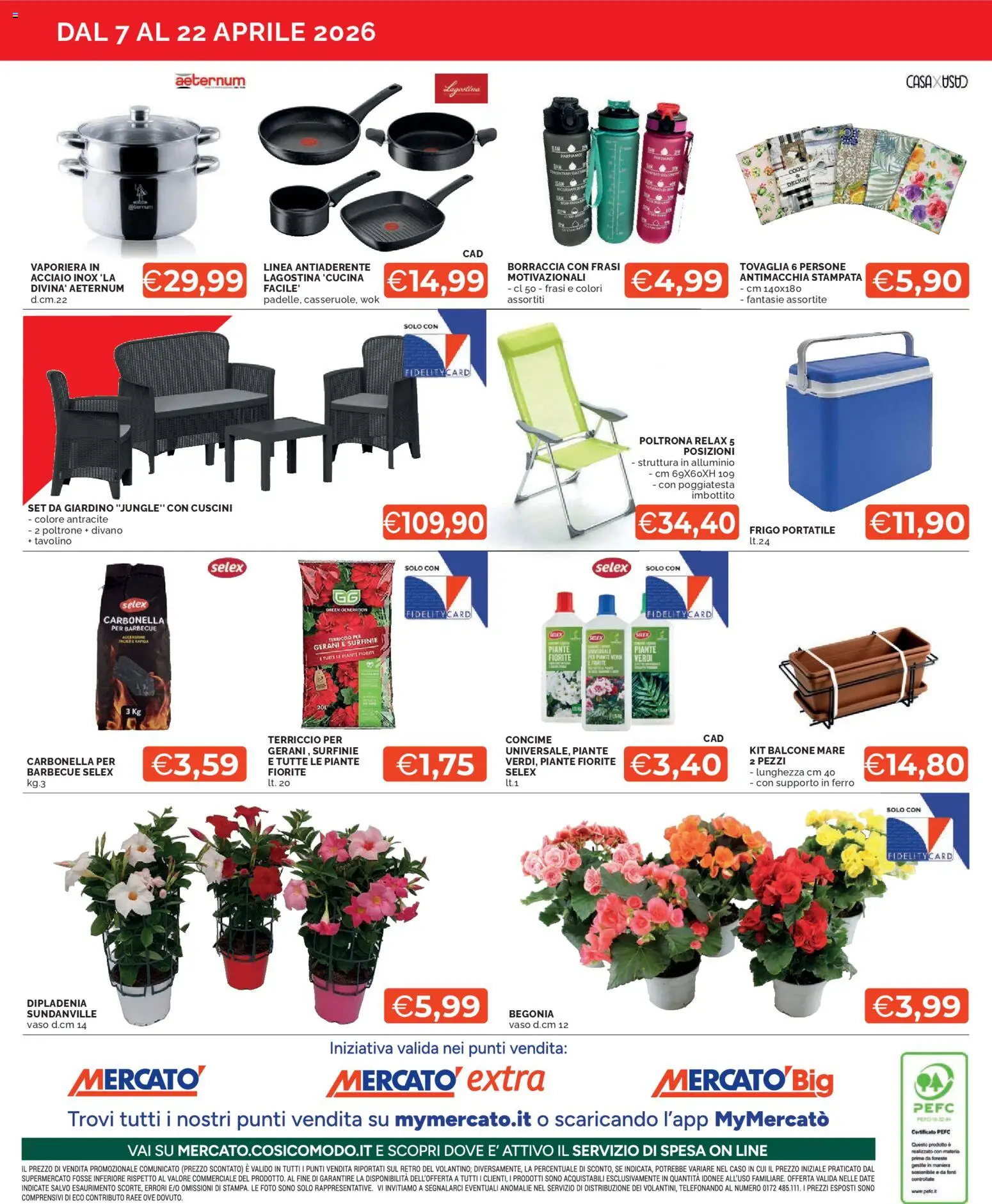 Volantino Mercatò del 07.04.2026 | Pagina: 24 | Prodotti: Concime, Frigo portatile, Set da giardino, Divano