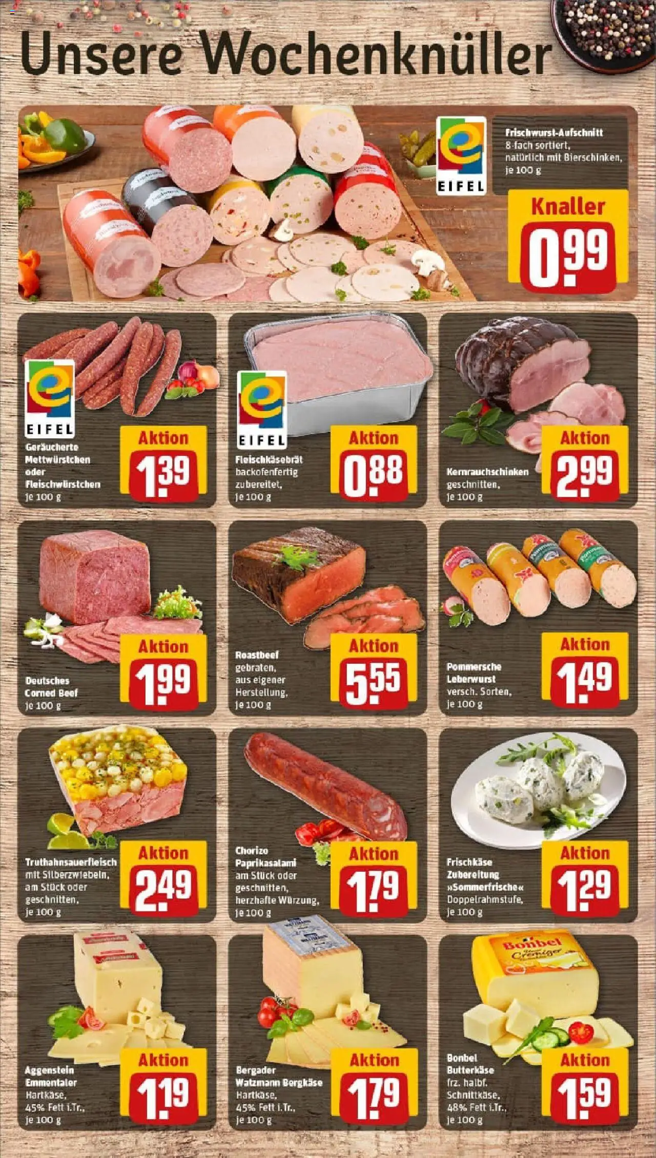 Rewe prospekt Emmelshausen	 – gültig ab 17.08.2025 | Seite: 9 | Produkte: Roastbeef, Frischkase