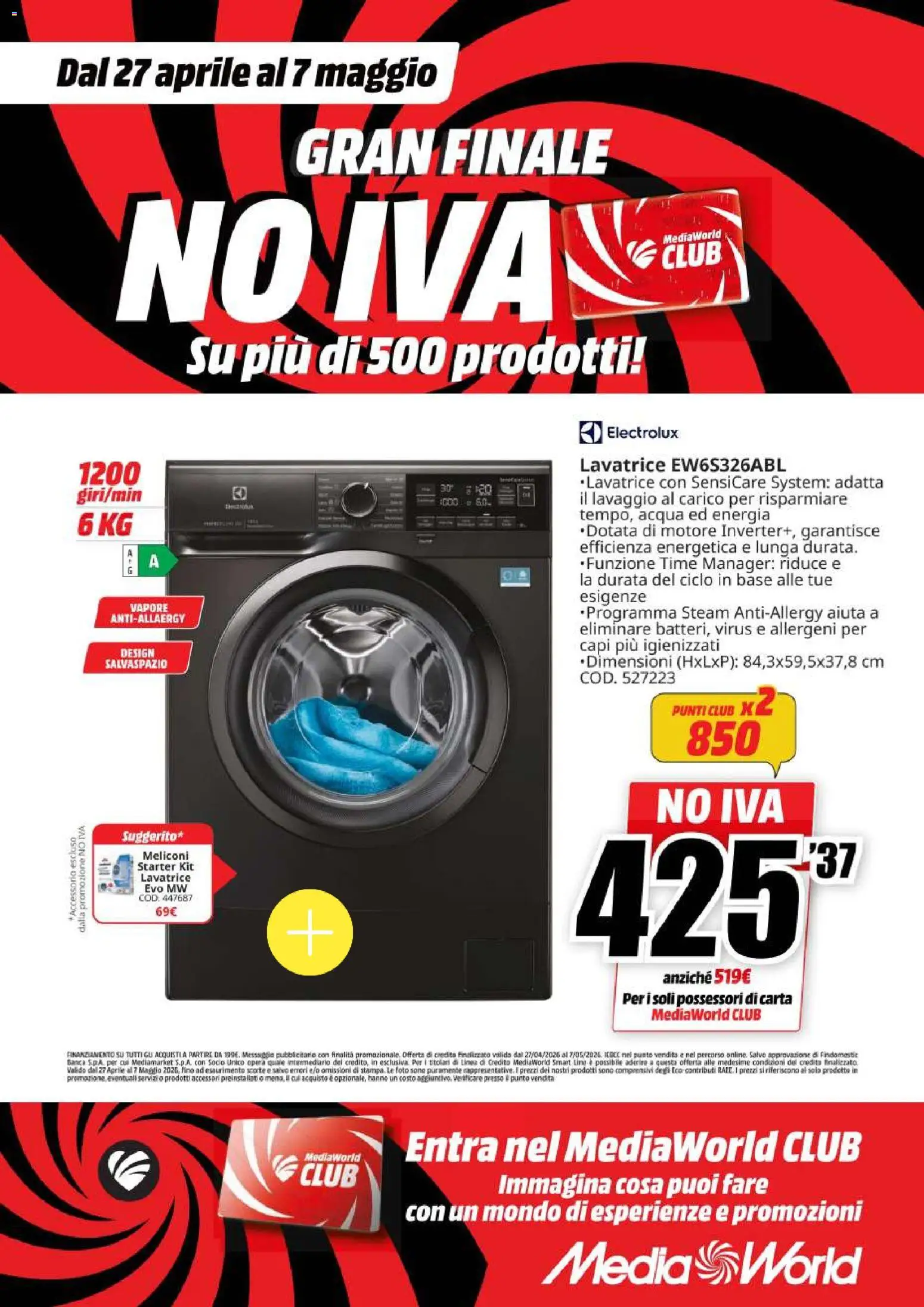 Volantino Media World del 27.04.2026 | Pagina: 16 | Prodotti: Acqua, Lavatrice