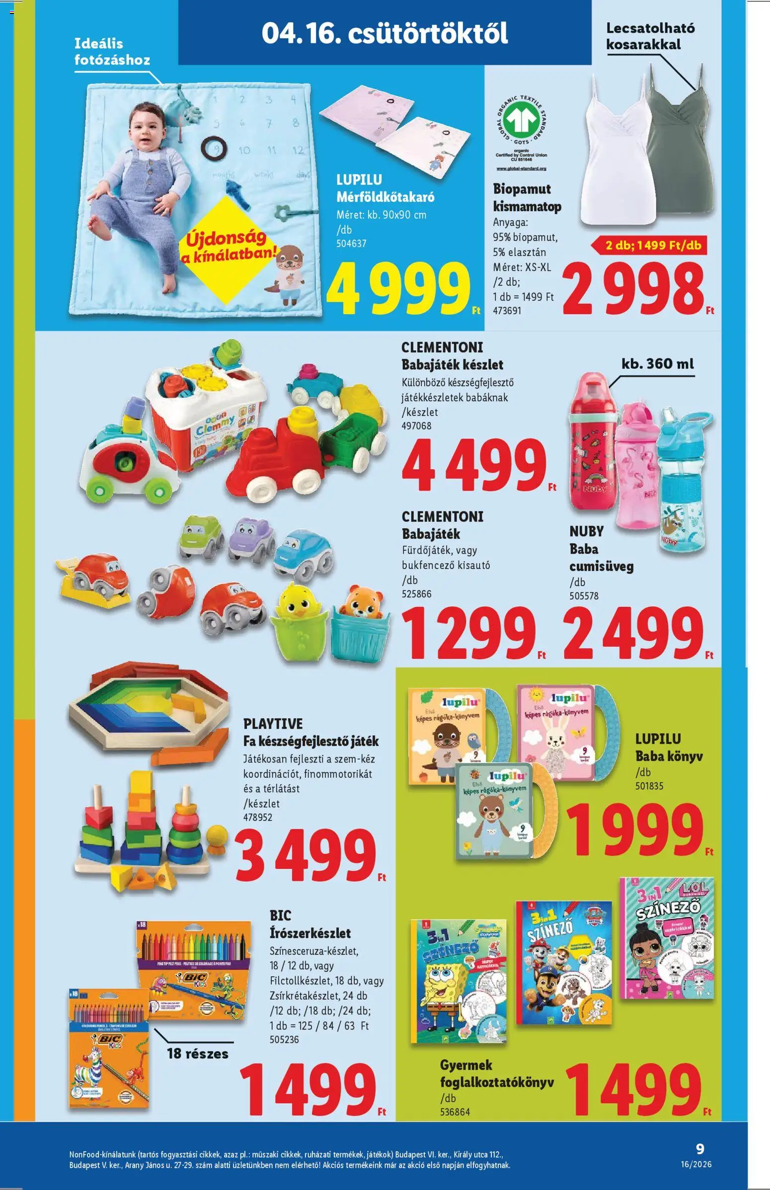 Lidl akciós ujság - amely érvényes a következő dátumtól: 16.04.2026 | Oldal: 9 | Termékek: Játék, Játékok