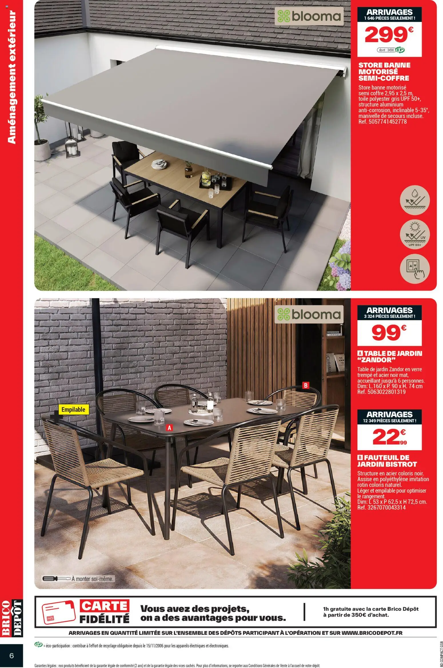 {H1} | Page: 6 | Produits: Store, Table de jardin, Fauteuil, Table