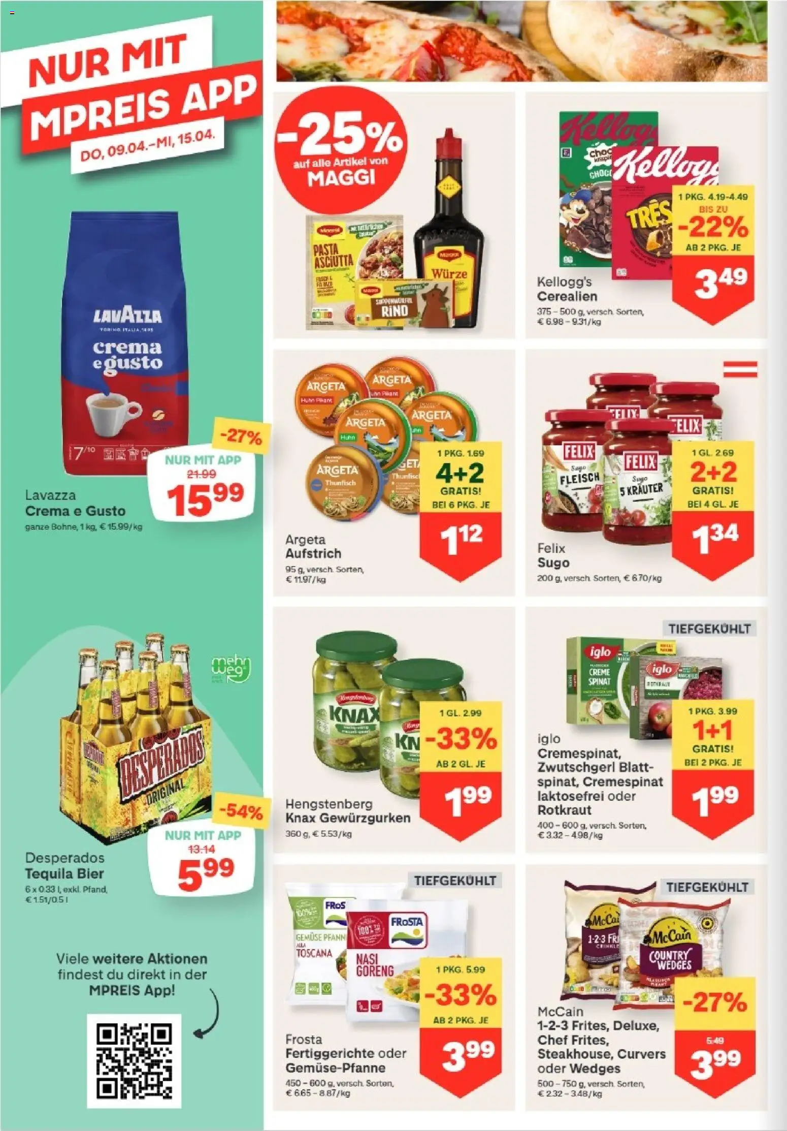 MPREIS Absam gültig ab 09.04.2026 | Seite: 8 | Produkte: Pasta, Gemüse, Fertiggerichte, Creme