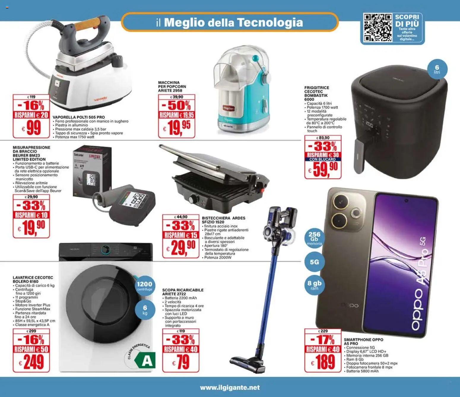 Volantino Il Gigante del 19.02.2026 | Pagina: 35 | Prodotti: Bistecchiera, Smartphone, Scopa, Friggitrice