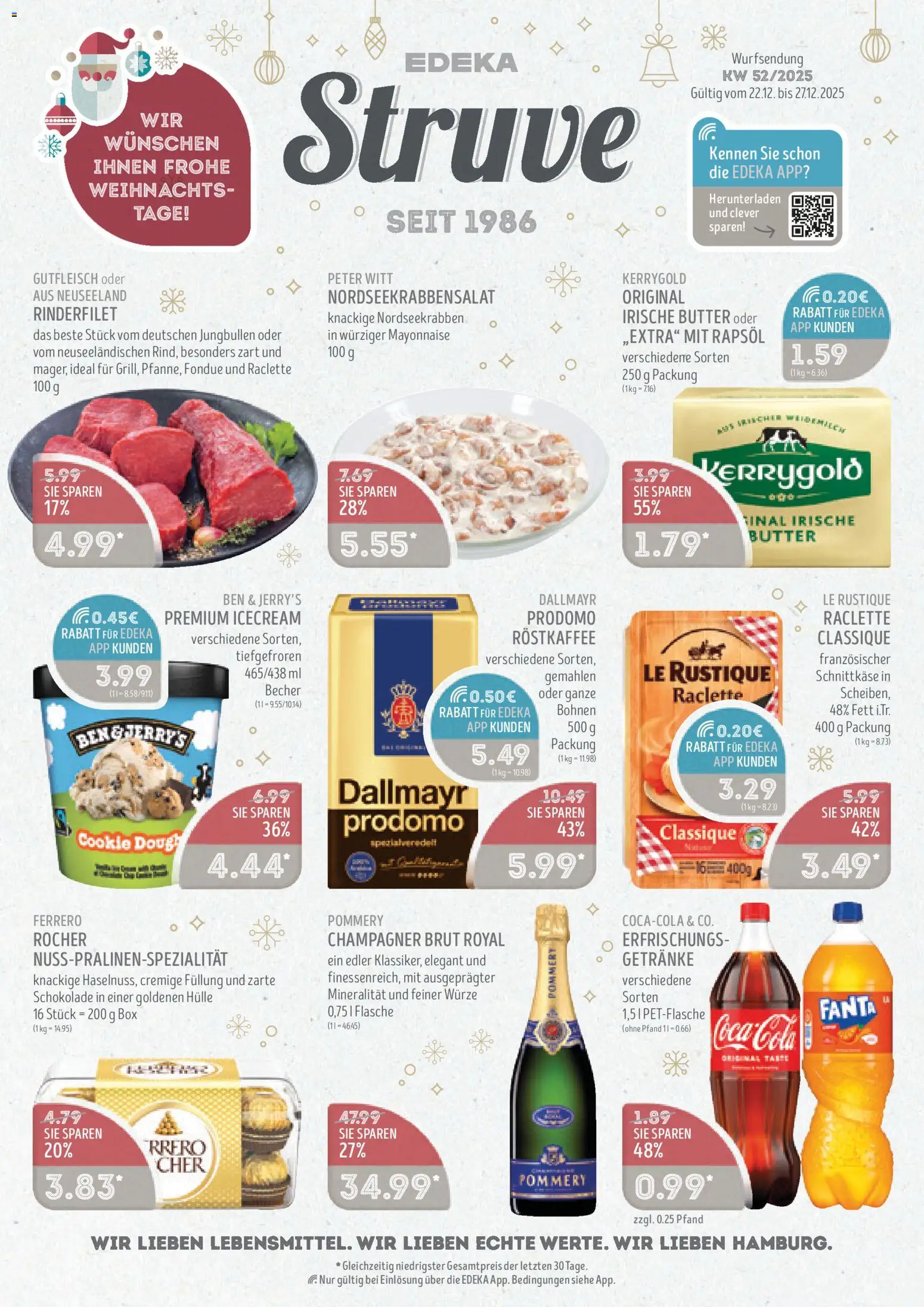 Edeka Struve Prospekt 	 – gültig ab 22.12.2025 | Seite: 1 | Produkte: Fanta, Rinderfilet, Box, Raclette