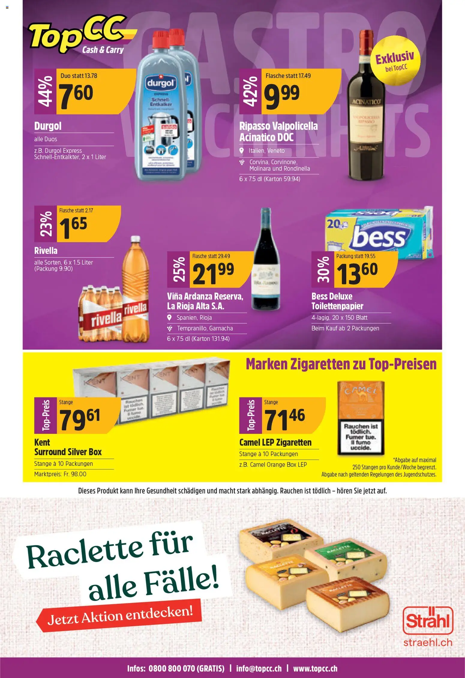 TopCC Aktionen – gültig ab 26.01.2026 | Seite: 24 | Produkte: Box, Raclette, Toilettenpapier