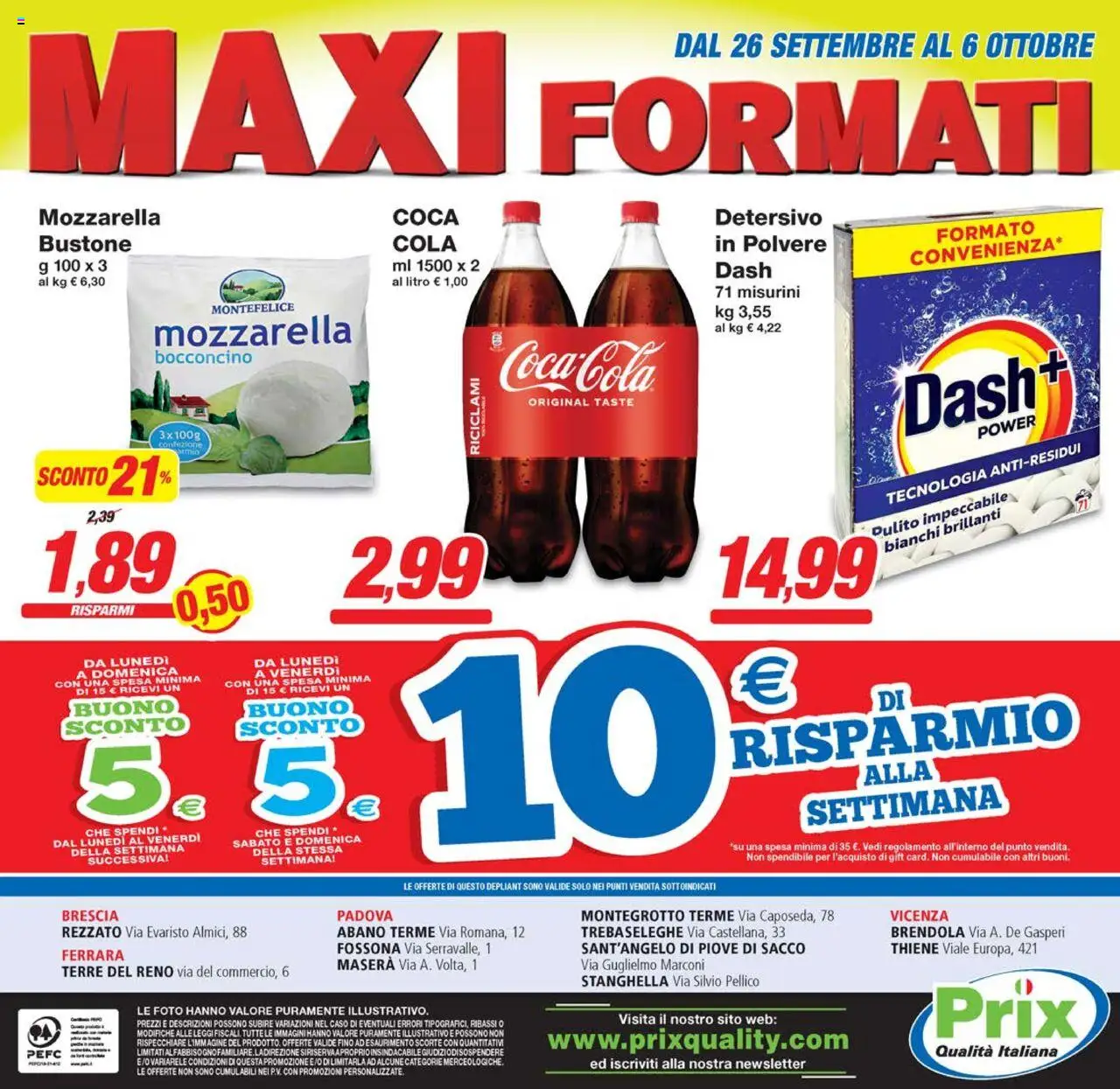 Volantino Prix del 26.09.2025 | Pagina: 16 | Prodotti: Mozzarella