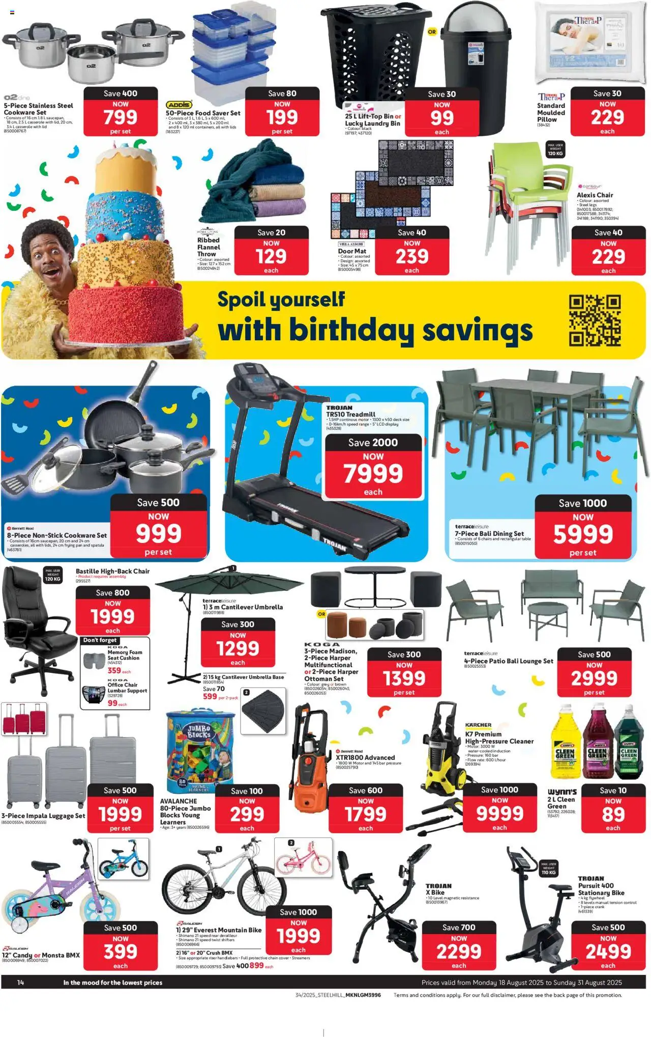 Makro Specials │ valid from 18.08.2025 | Page: 14 | Products: Cushion, Umbrella, Chair, Ottoman