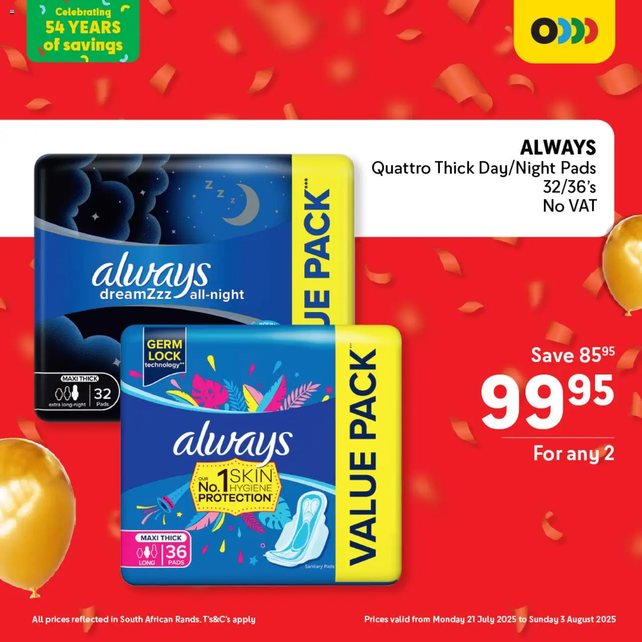 Makro Birthday Price-Drop Personal Care │ valid from 21.07.2025 | Page: 10 | Products: Lock, Pads