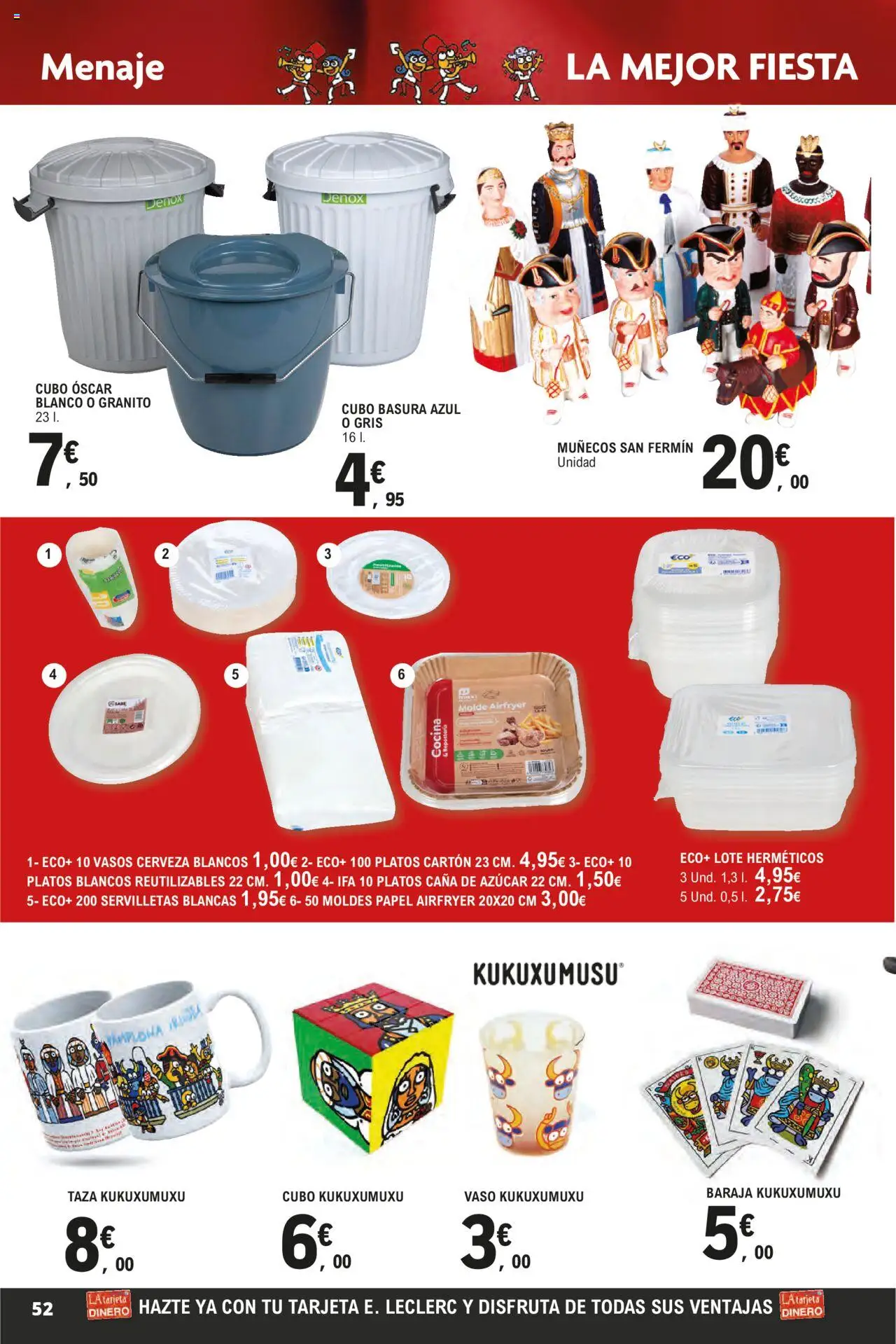 E.Leclerc - Descubre la Calidad y Frescura  │ válido desde el 18.06.2025 | Página: 52 | Productos: Cerveza, Vasos, Cocina
