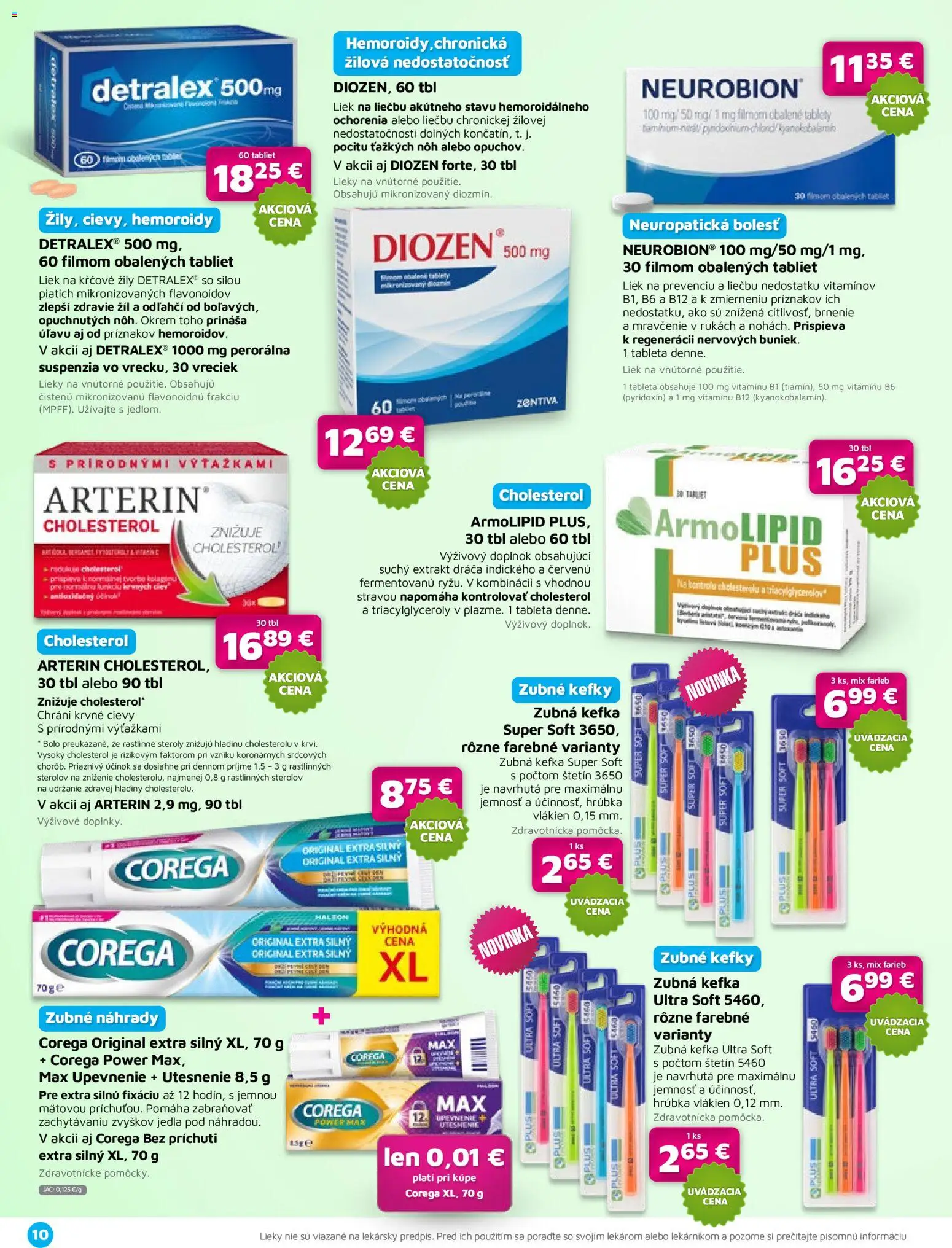 Nové Plus lekáreň akcie – leták je platný od 01.03.2026 | Strana: 10 | Produkty: Zubná kefka, Tablet
